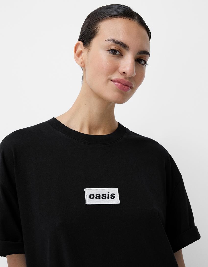 T-shirt Oasis manches courtes-Noir-2