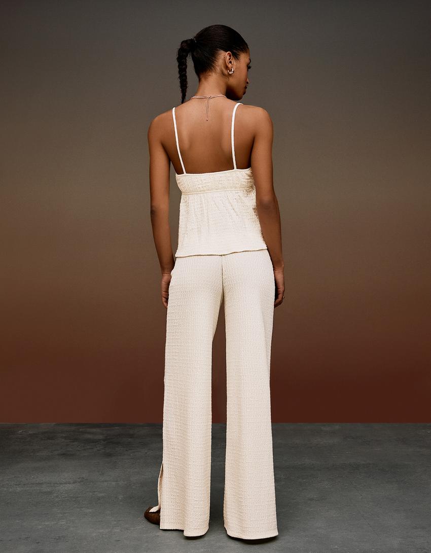 Shimmery rustic top-Cream