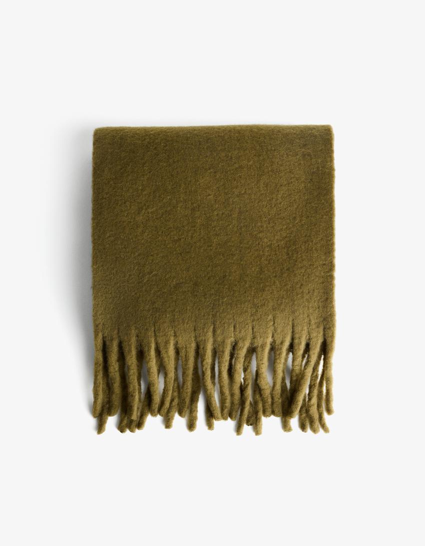 Solid-coloured scarf-Khaki