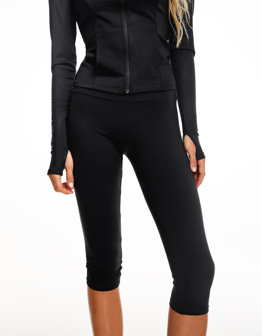 Technical knit capris-Black