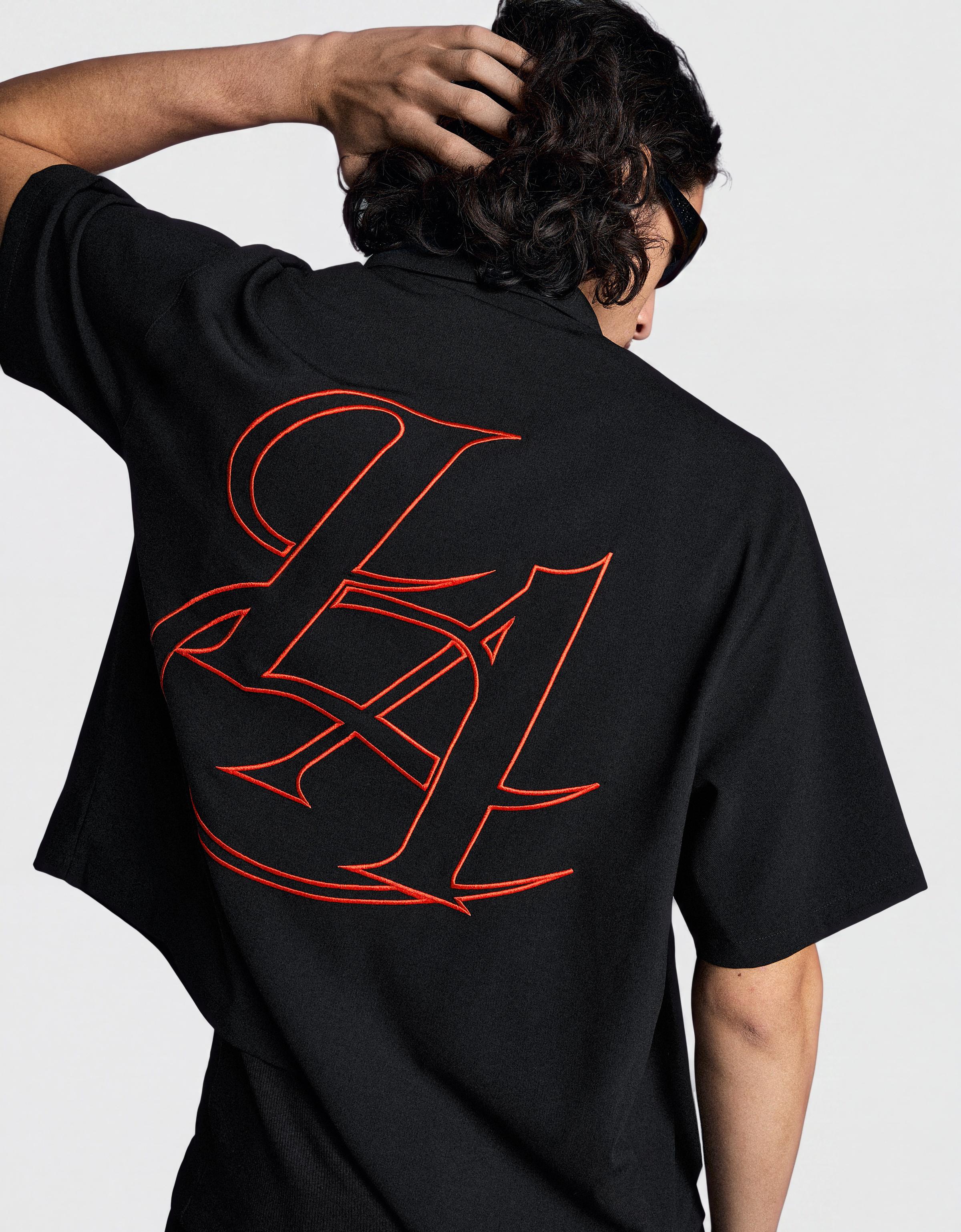 Embroidered short sleeve shirt — Black