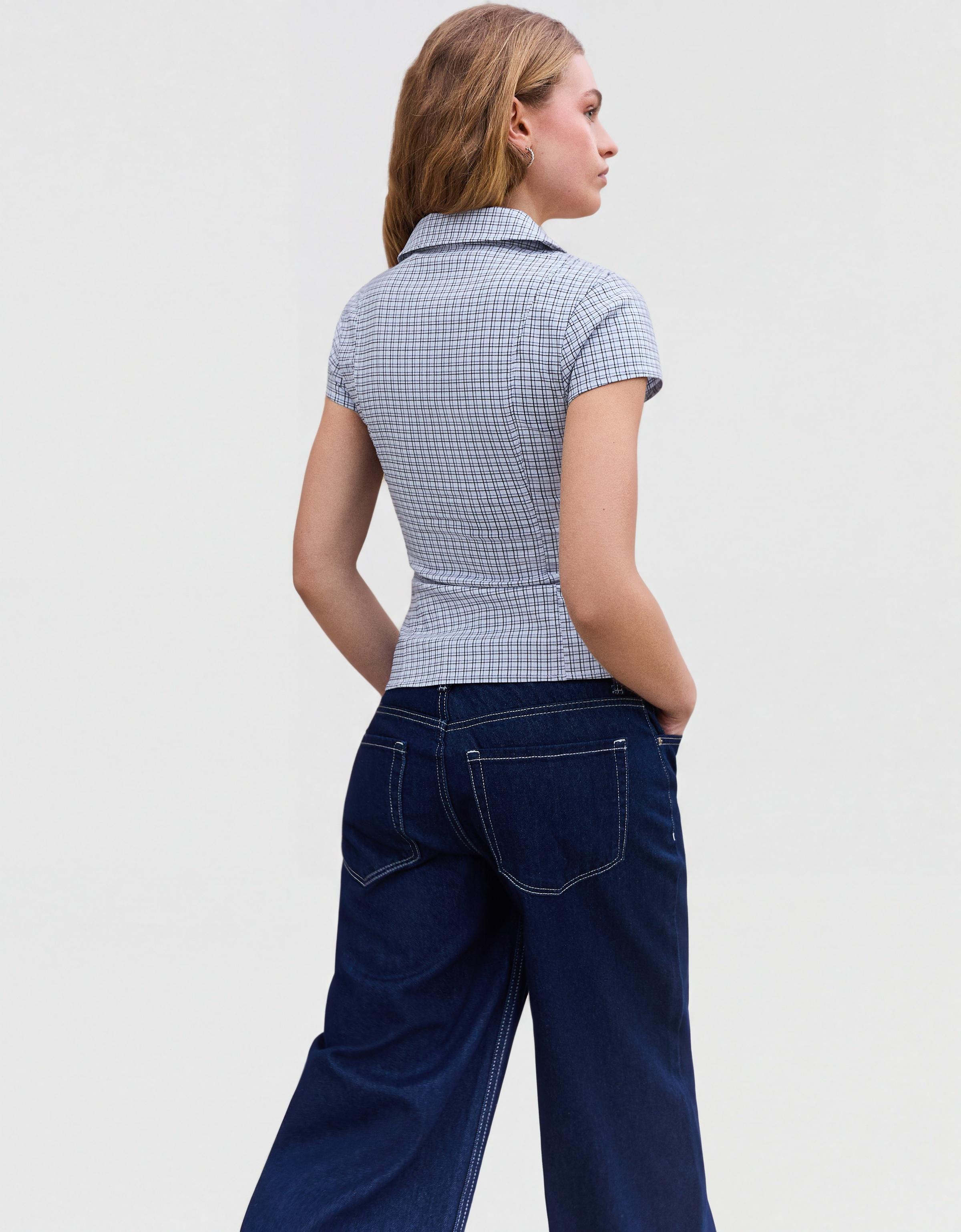 Kısa kollu fermuarlı gömlek - Görsel 16