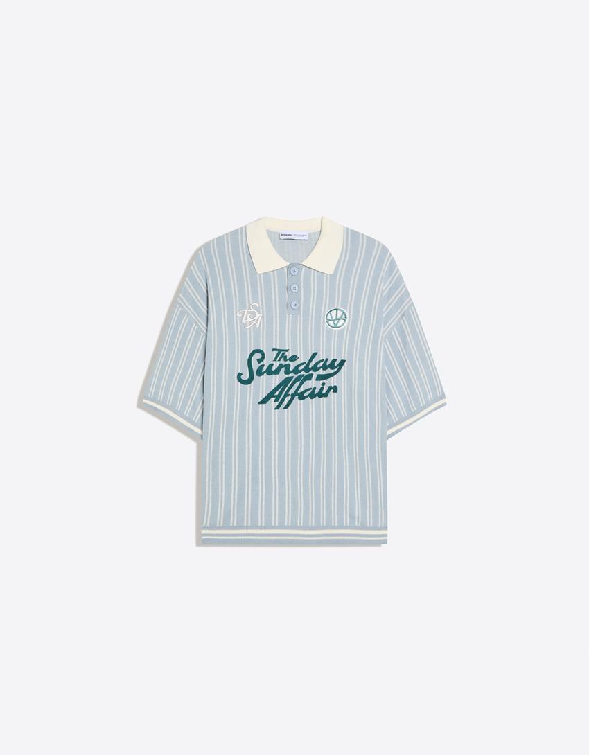 Short sleeve sports polo shirt-Light blue