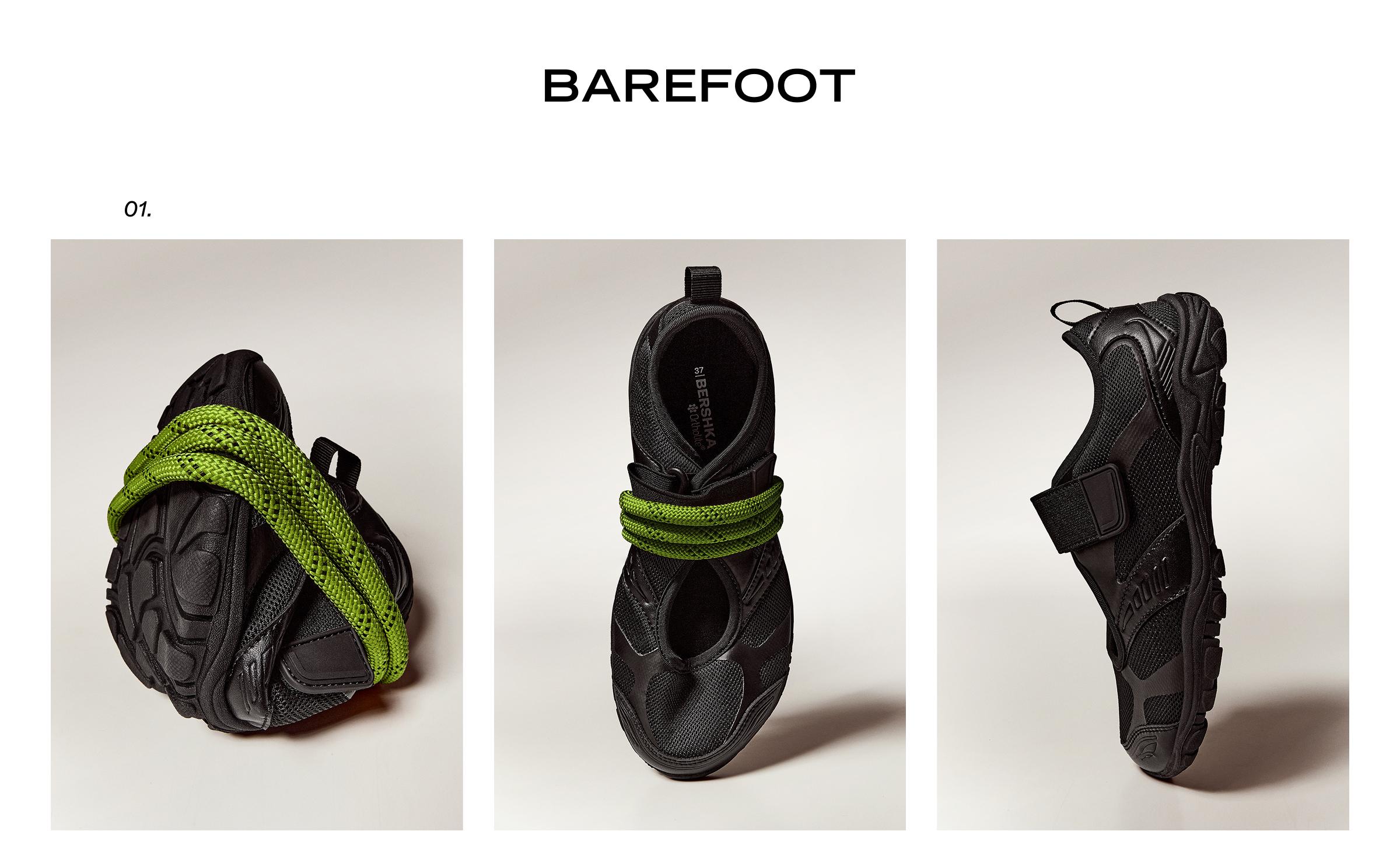 SPORTY BAREFOOT BALLET PUMPS — BLACK