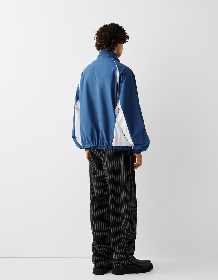 Blouson technique imprimé-Bleu-1