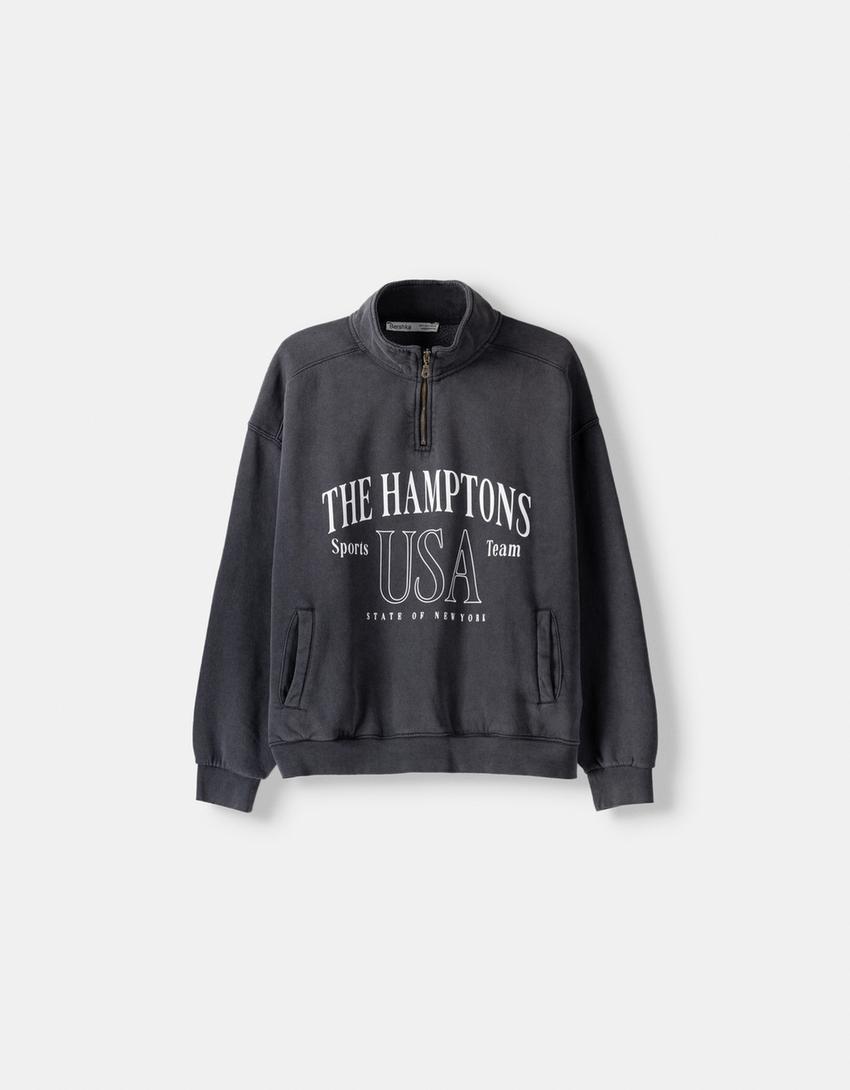 سويت شيرت بطبعة وسحاب-رمادي-4