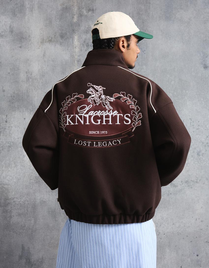 Patch cloth jacket-Brown
