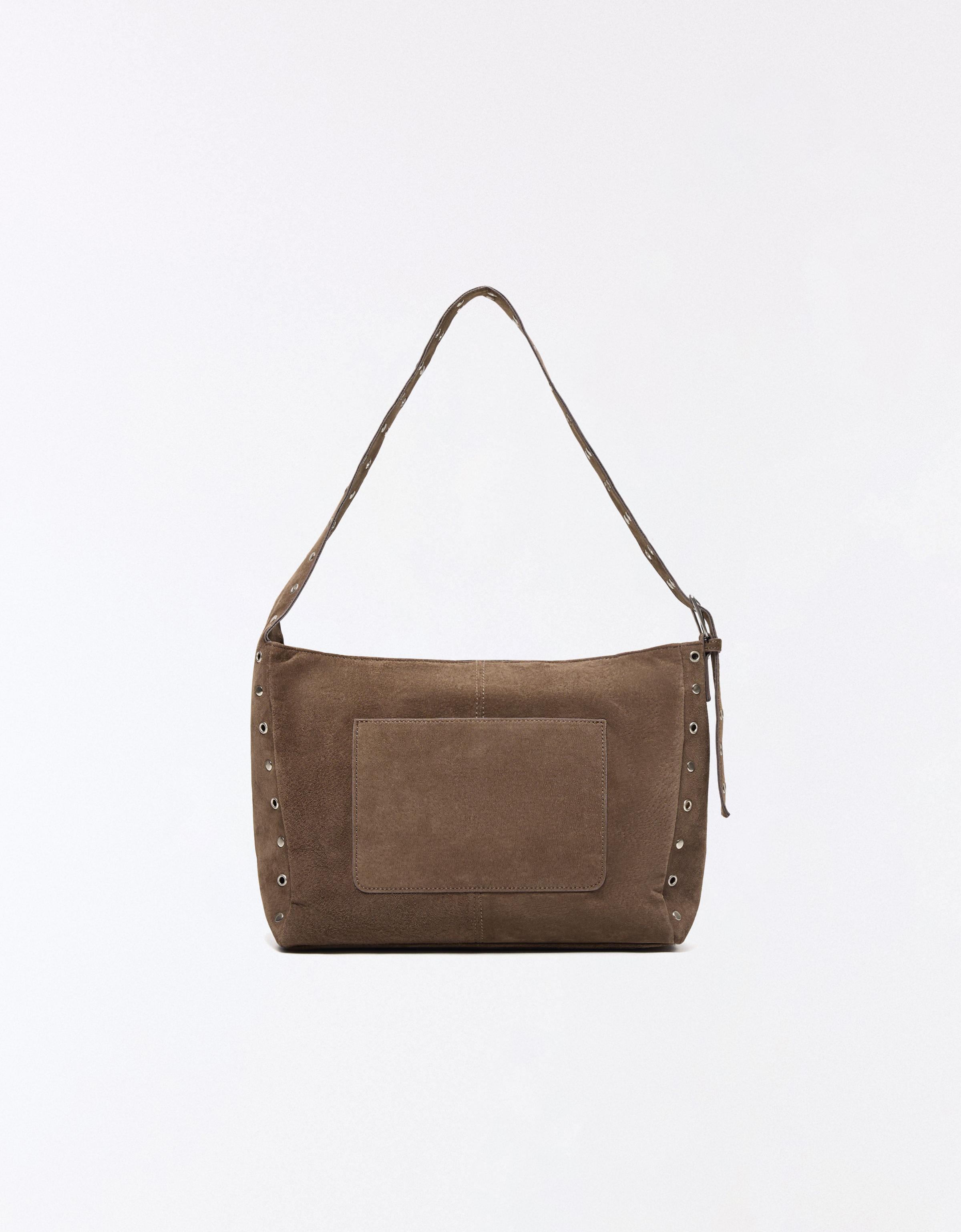 Studded leather bag — Sand