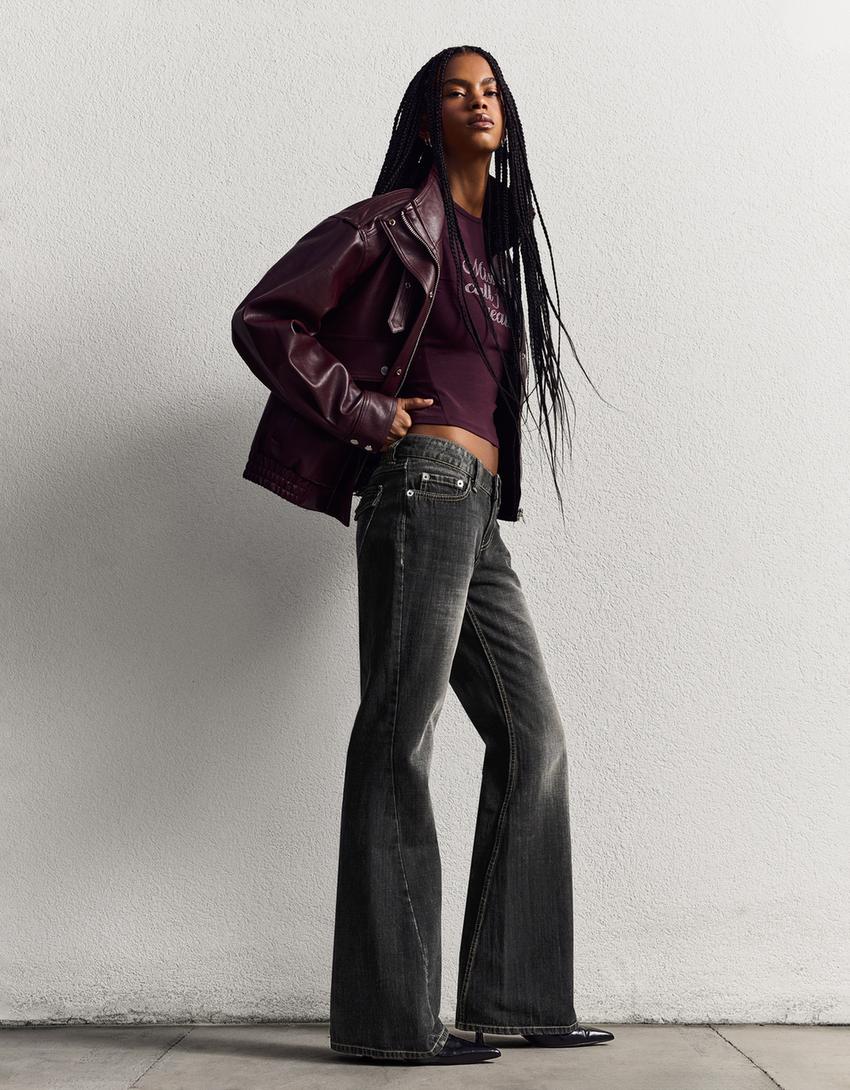 Flared baggy jeans-Silver-0