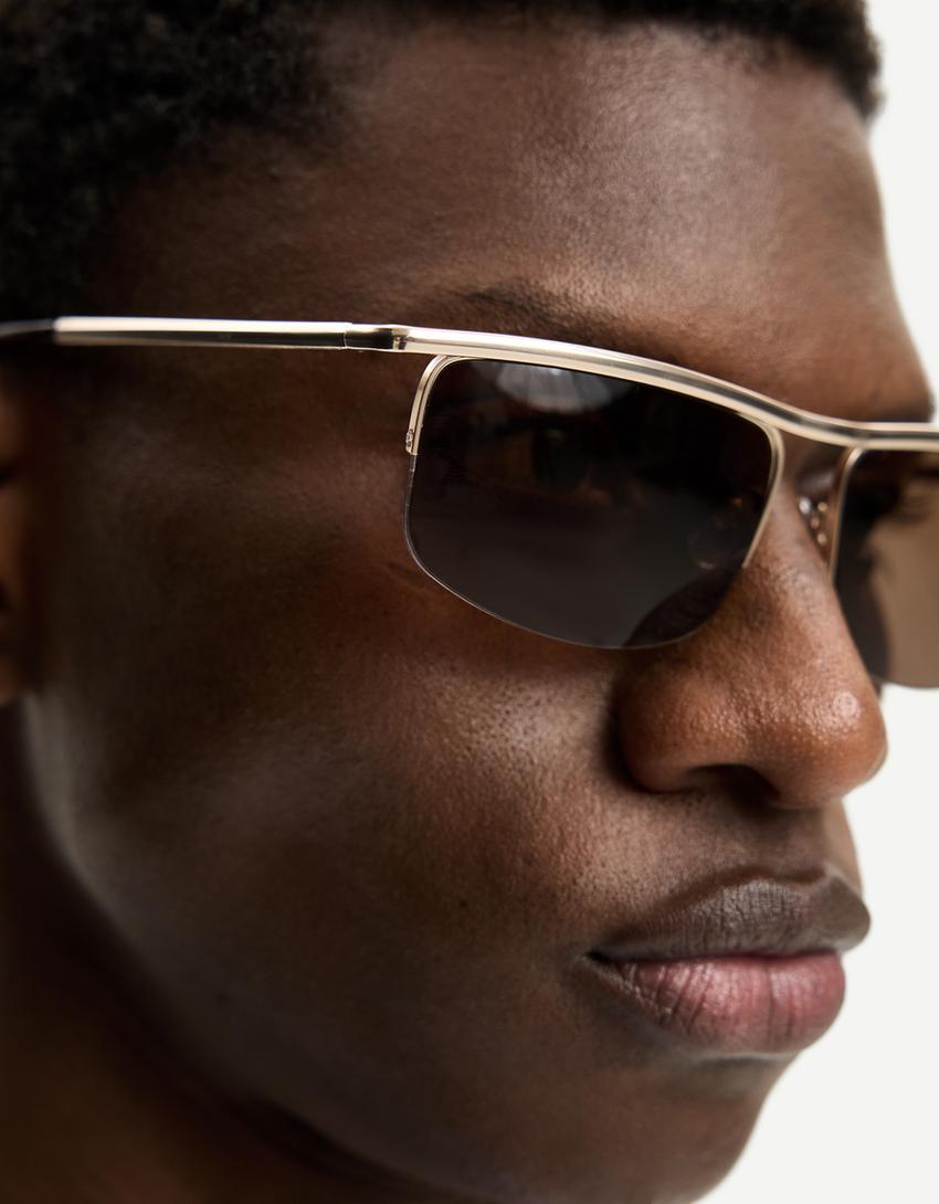 Lunettes de soleil métallisées-Marron-3