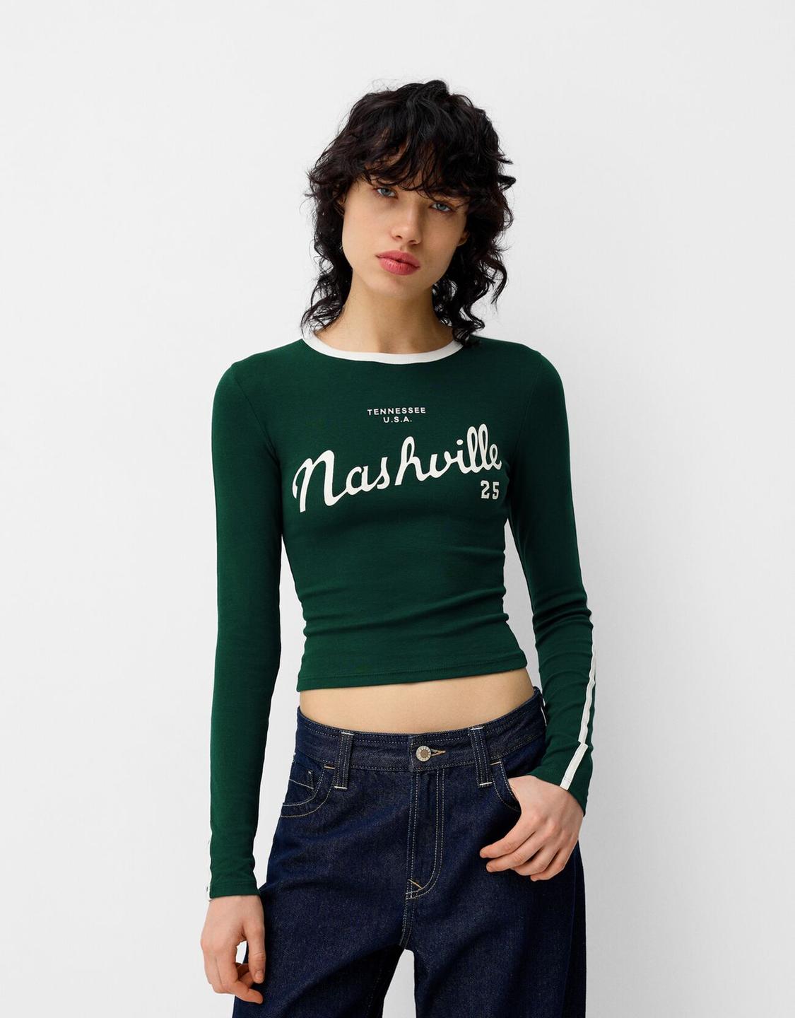 Printed long sleeve T-shirt