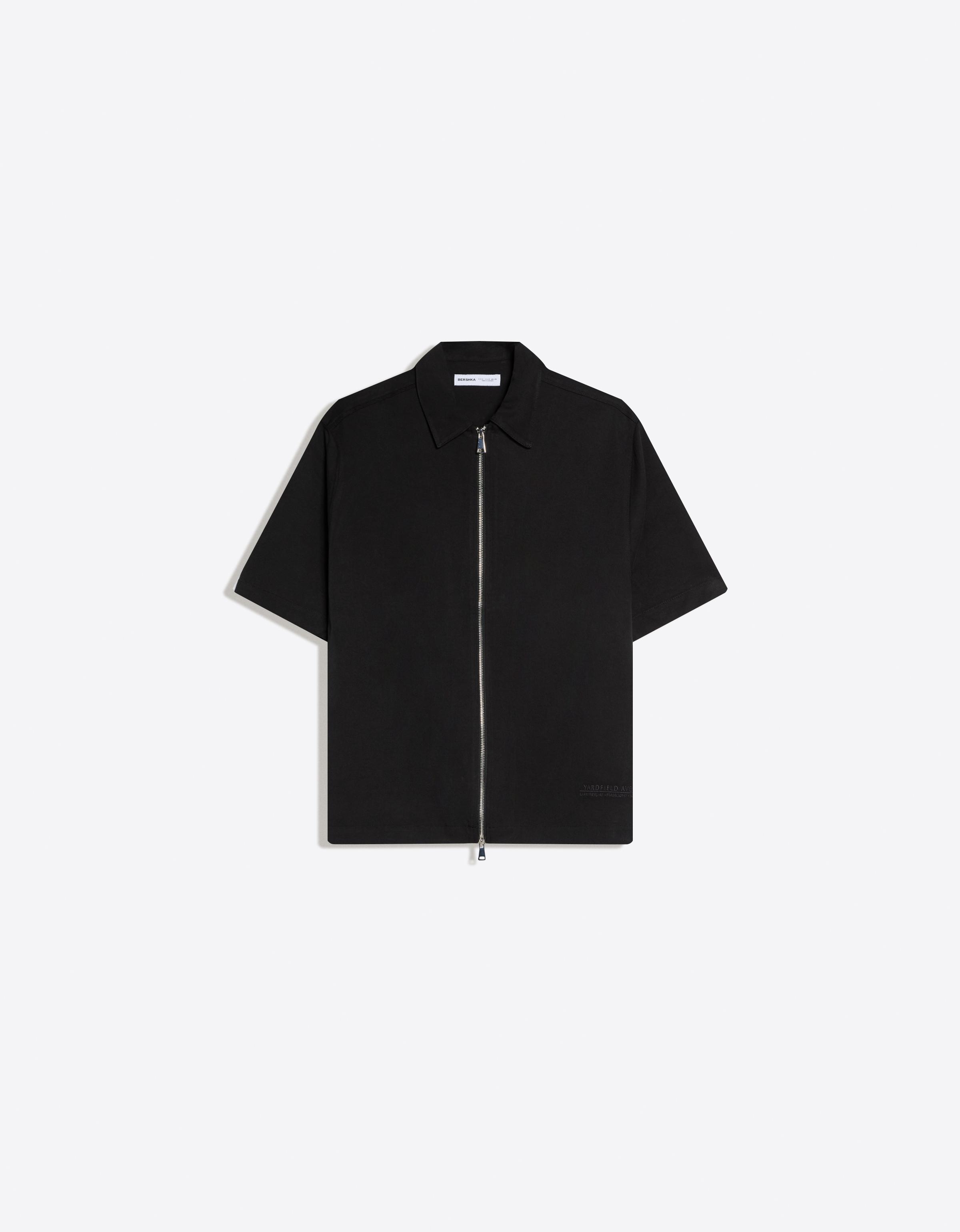 Fluid boxy short sleeve shirt — Black