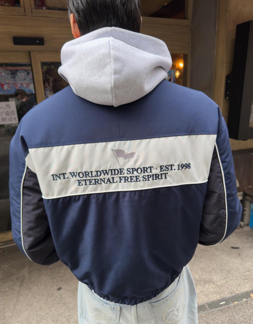 Veste sport imprimée-Marine