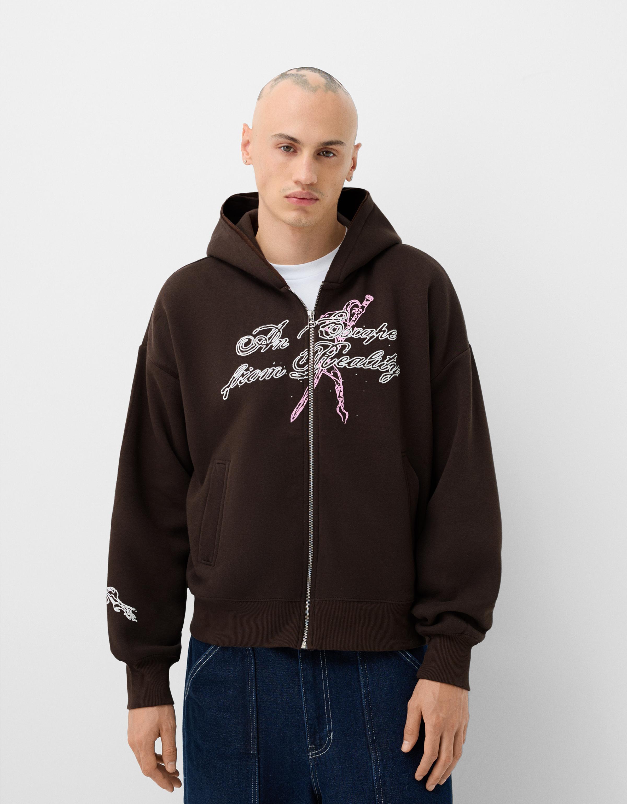 Bershka cropped hoodie online