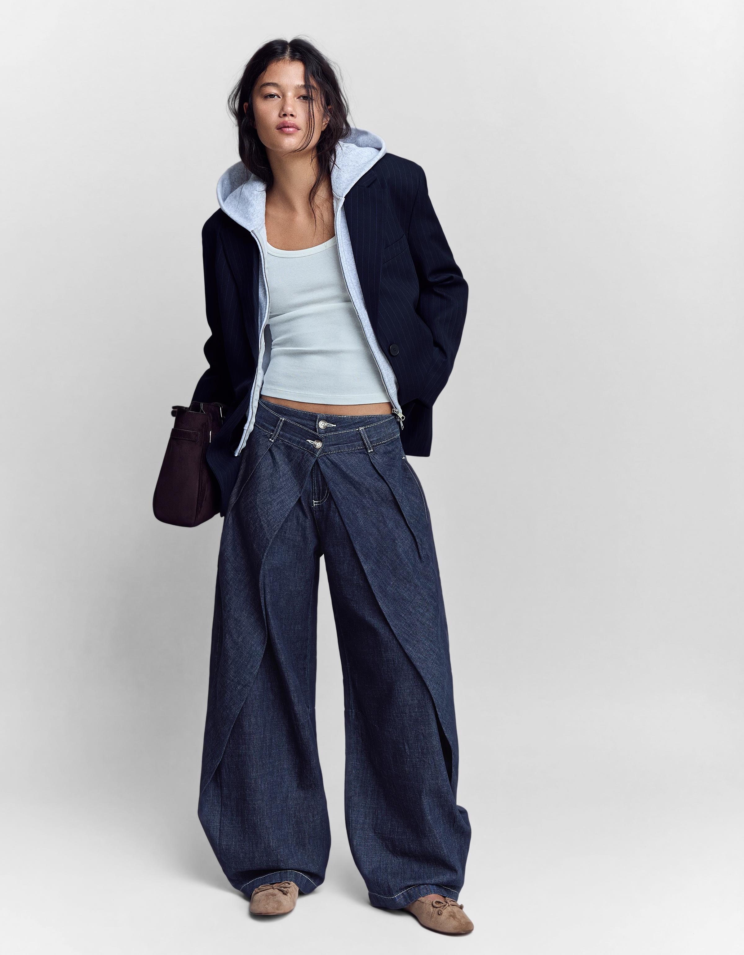 Düşük bel pilili balon jean - Görsel 32