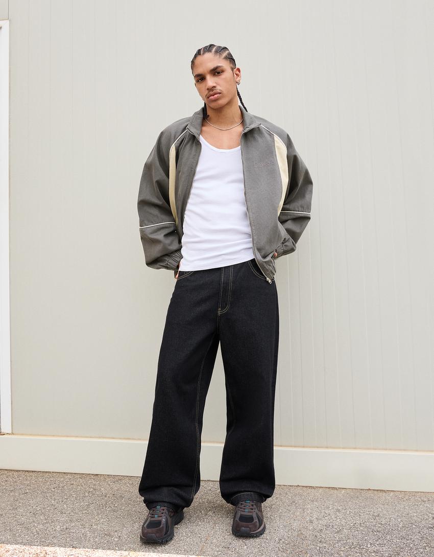 Veste en jean-Gris foncé-3
