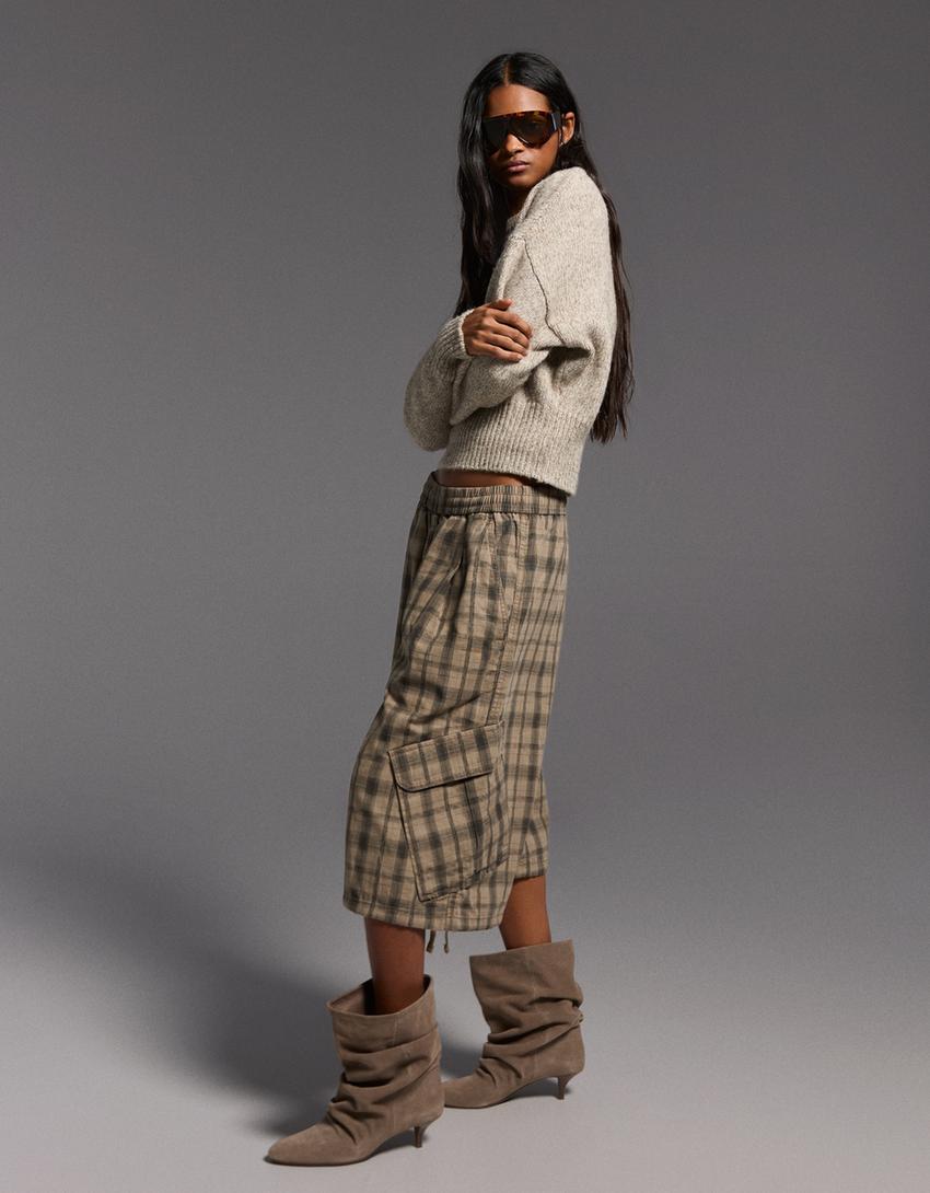 Check Bermuda shorts-Grey