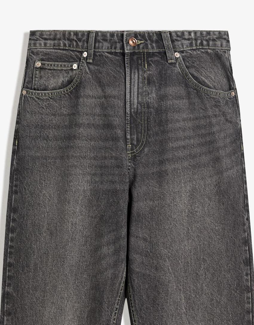 Jeans baggy-Gris oscuro