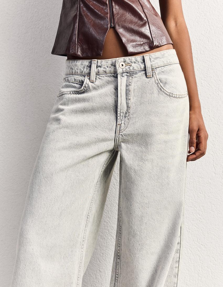 Jeans gamba larga-Grigio-2