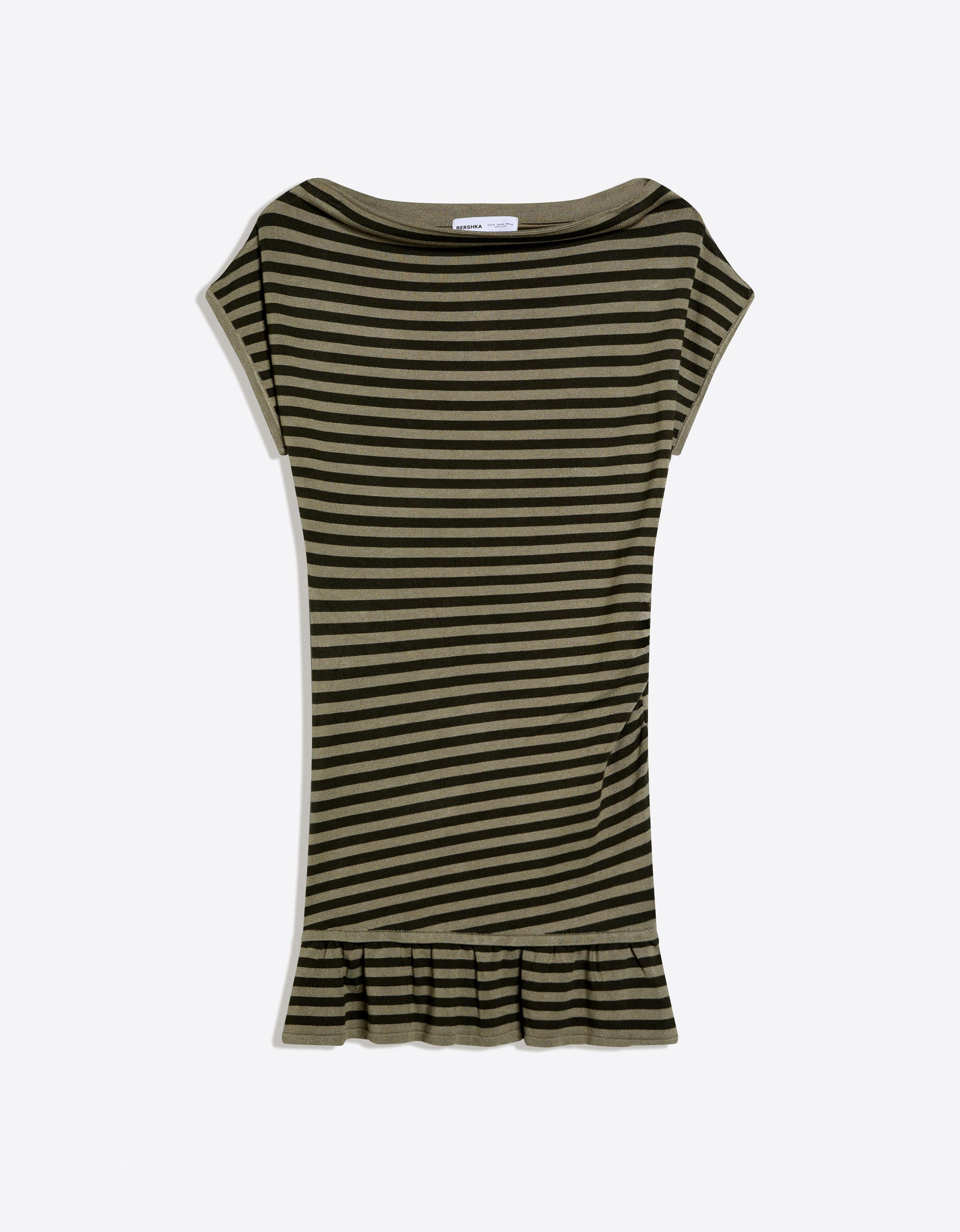 Geniş yaka mini elbise - Görsel 8