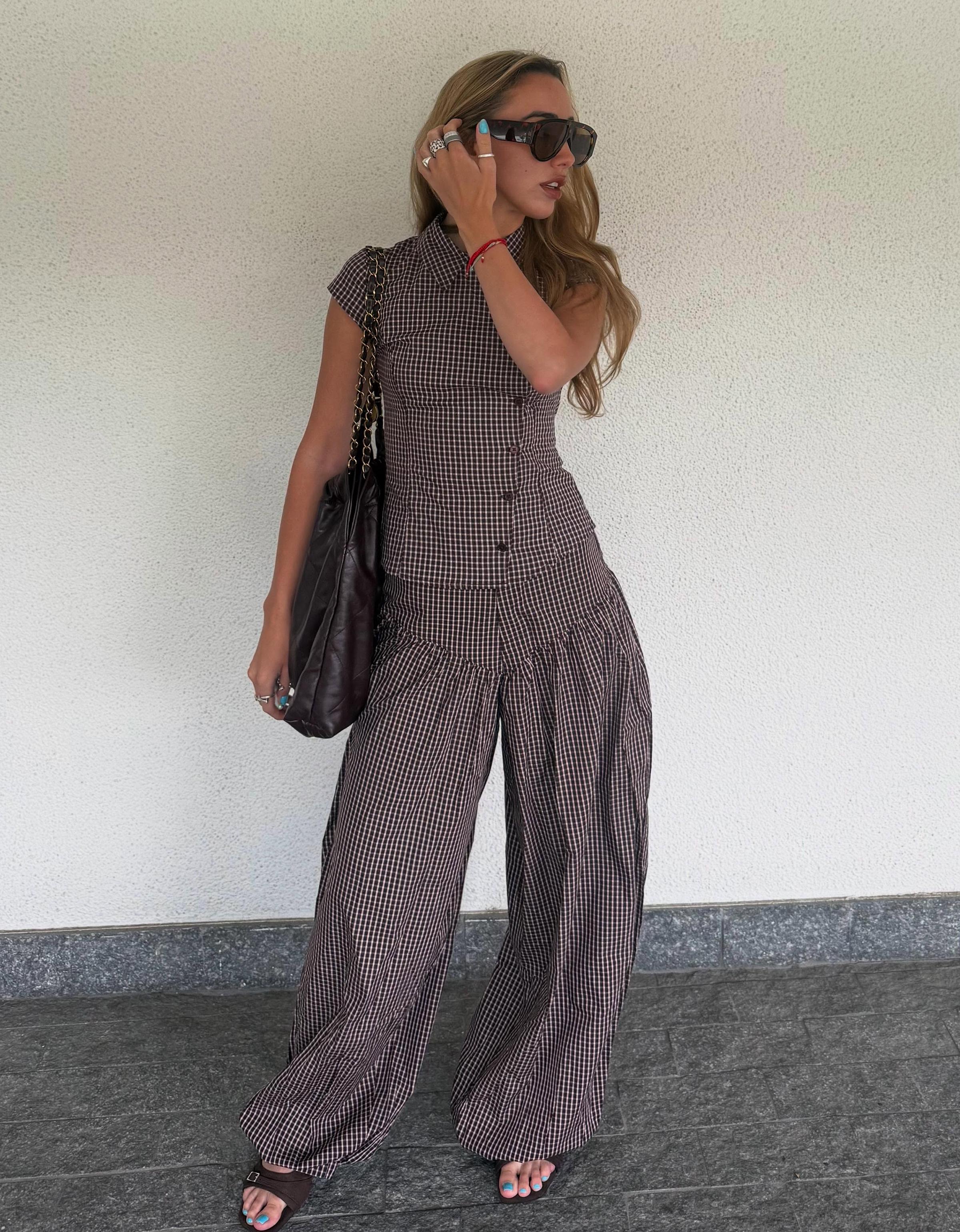 Bershka Büzgü belli şalvar pantolon görsel 5