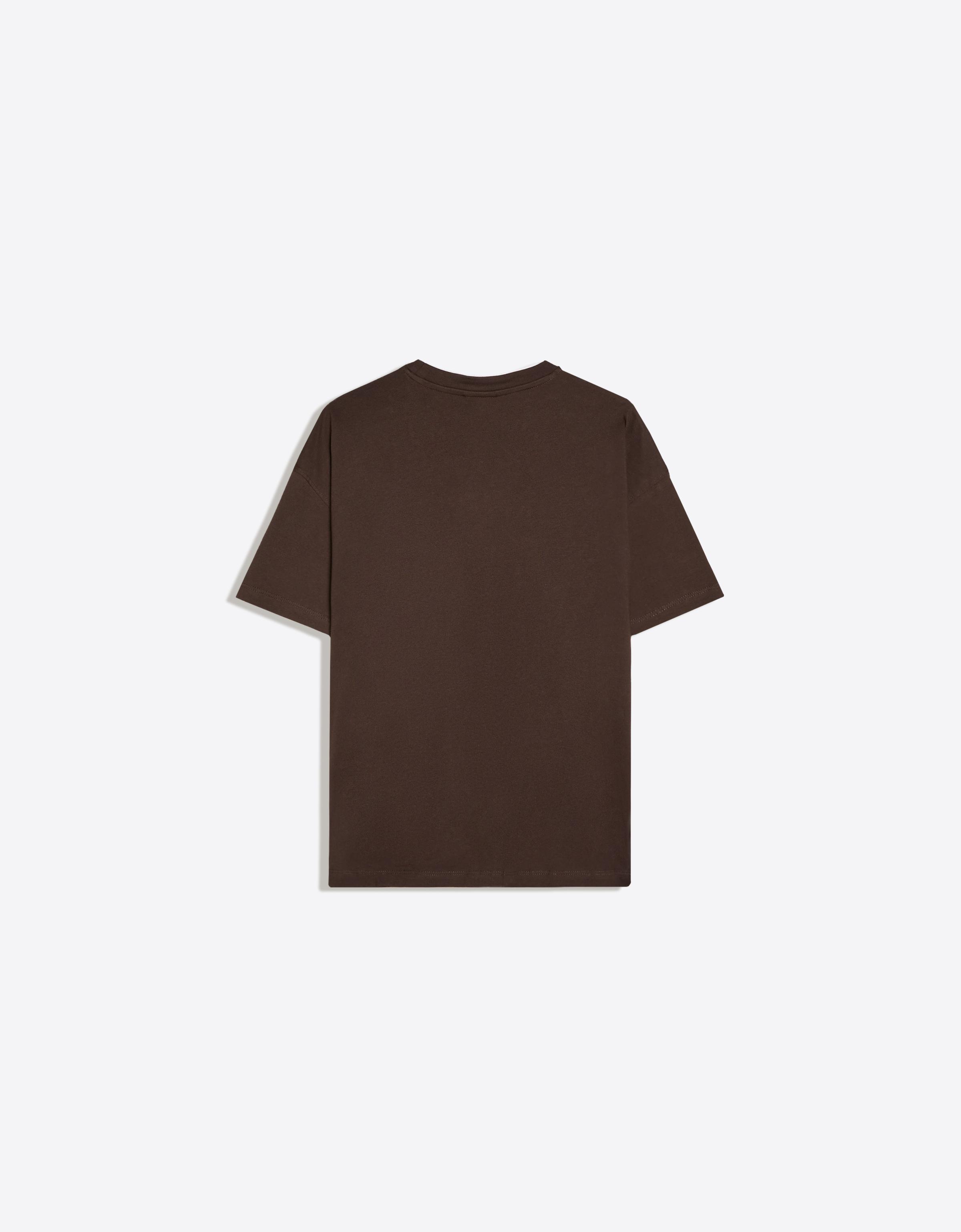 Short sleeve oversize MARINA SENA print T-shirt — Brown