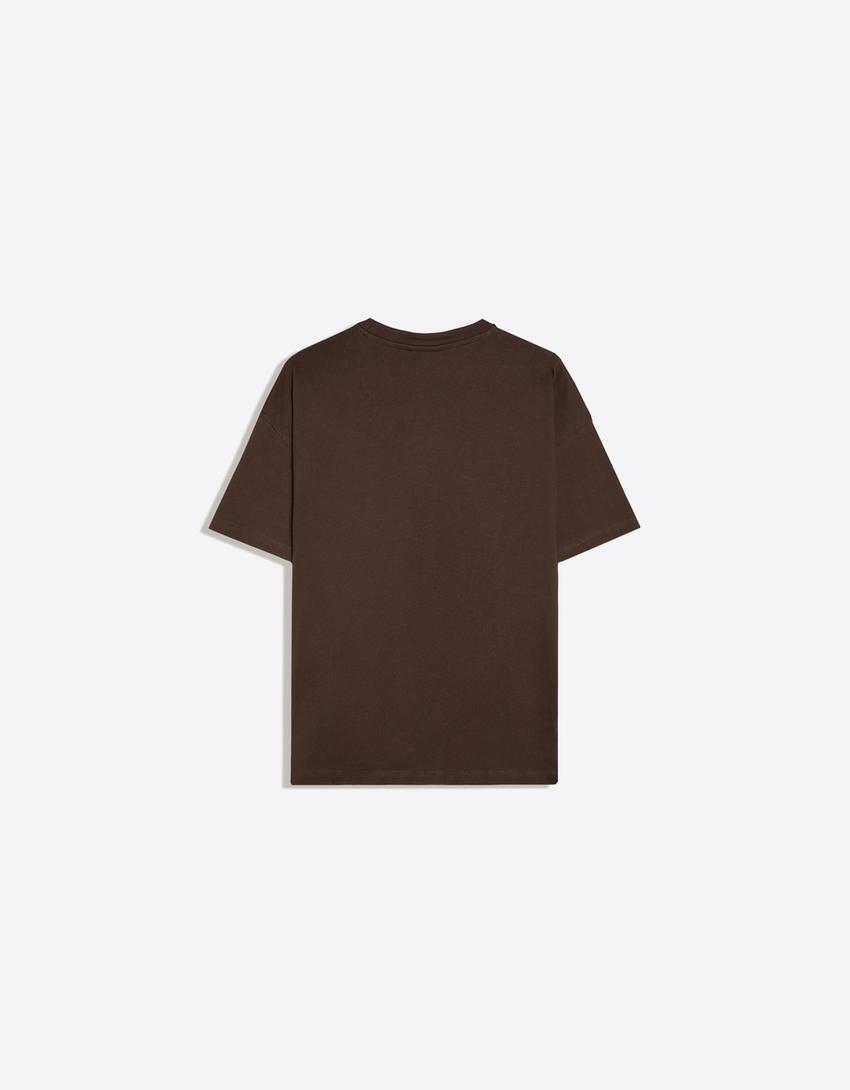 Camiseta manga corta oversize print MARINA SENA-Marrón