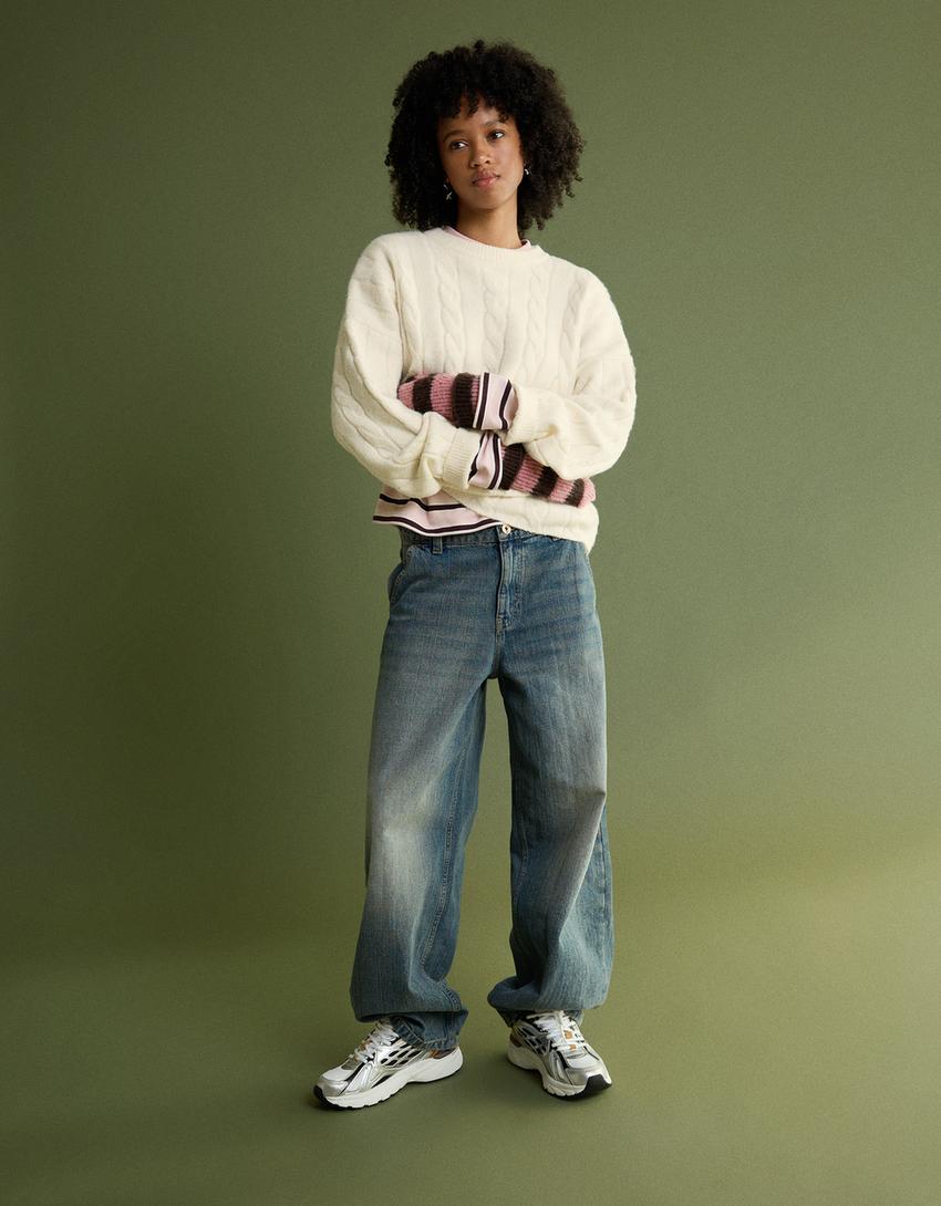 Braided jumper-Cream