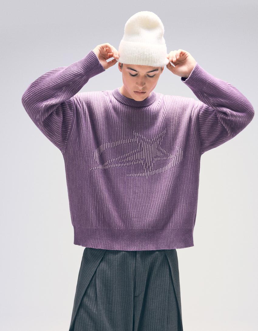 Printed sweater-Violet