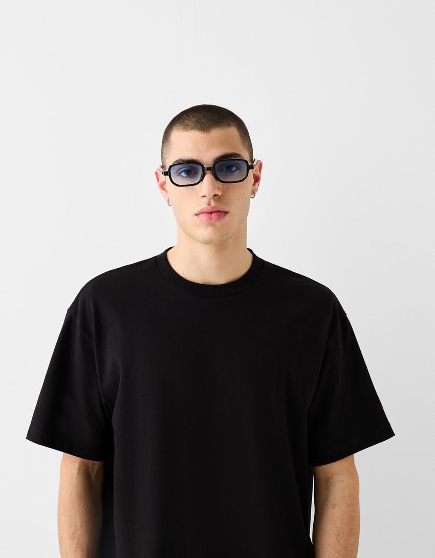 Lunettes de soleil hexagonales-Bleu-1