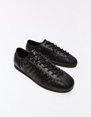 Slim-sole leather trainers — BLACK 4