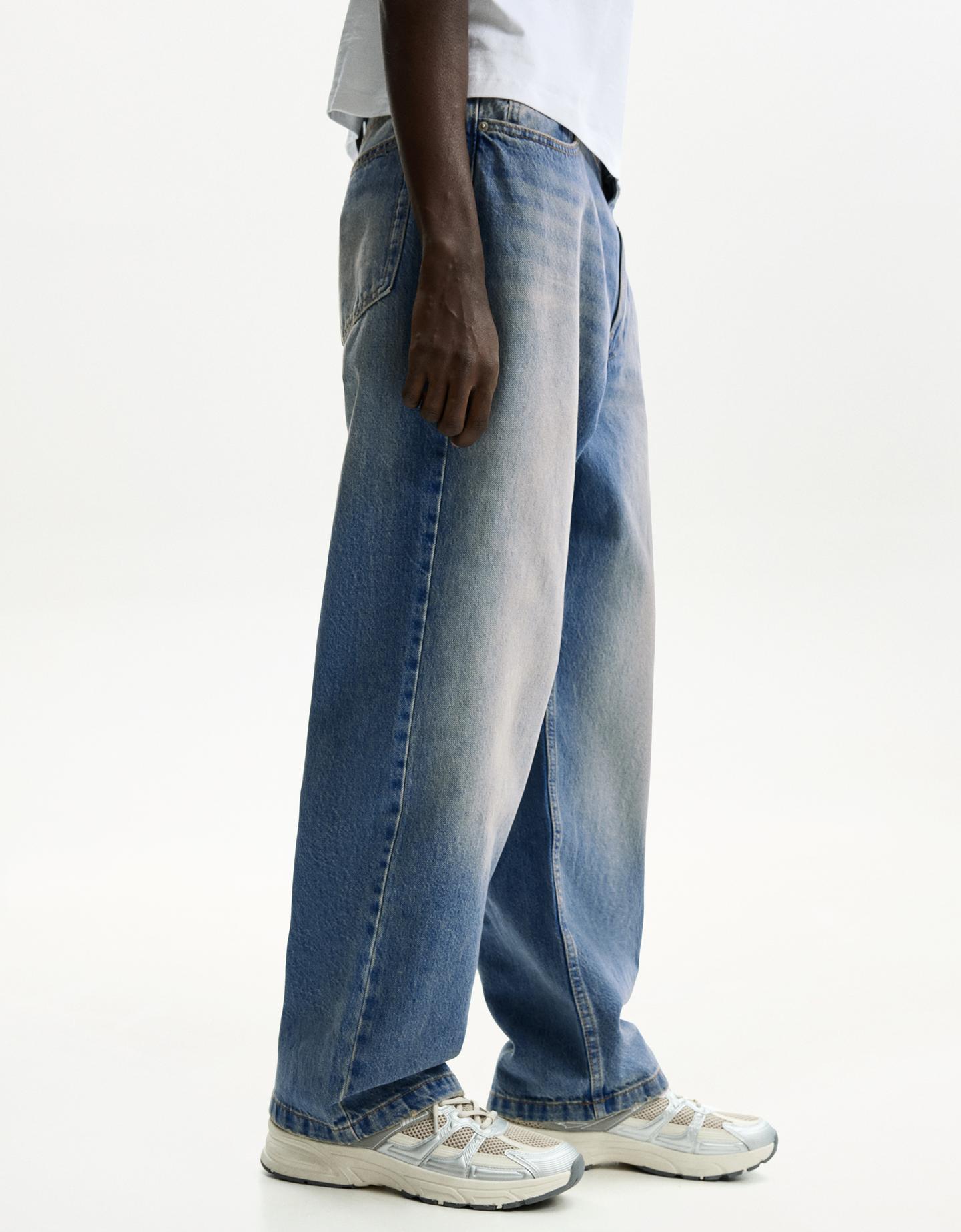 Bershka Jeans Baggy Uomo 44 (Eu 38) Azzurro Lavato