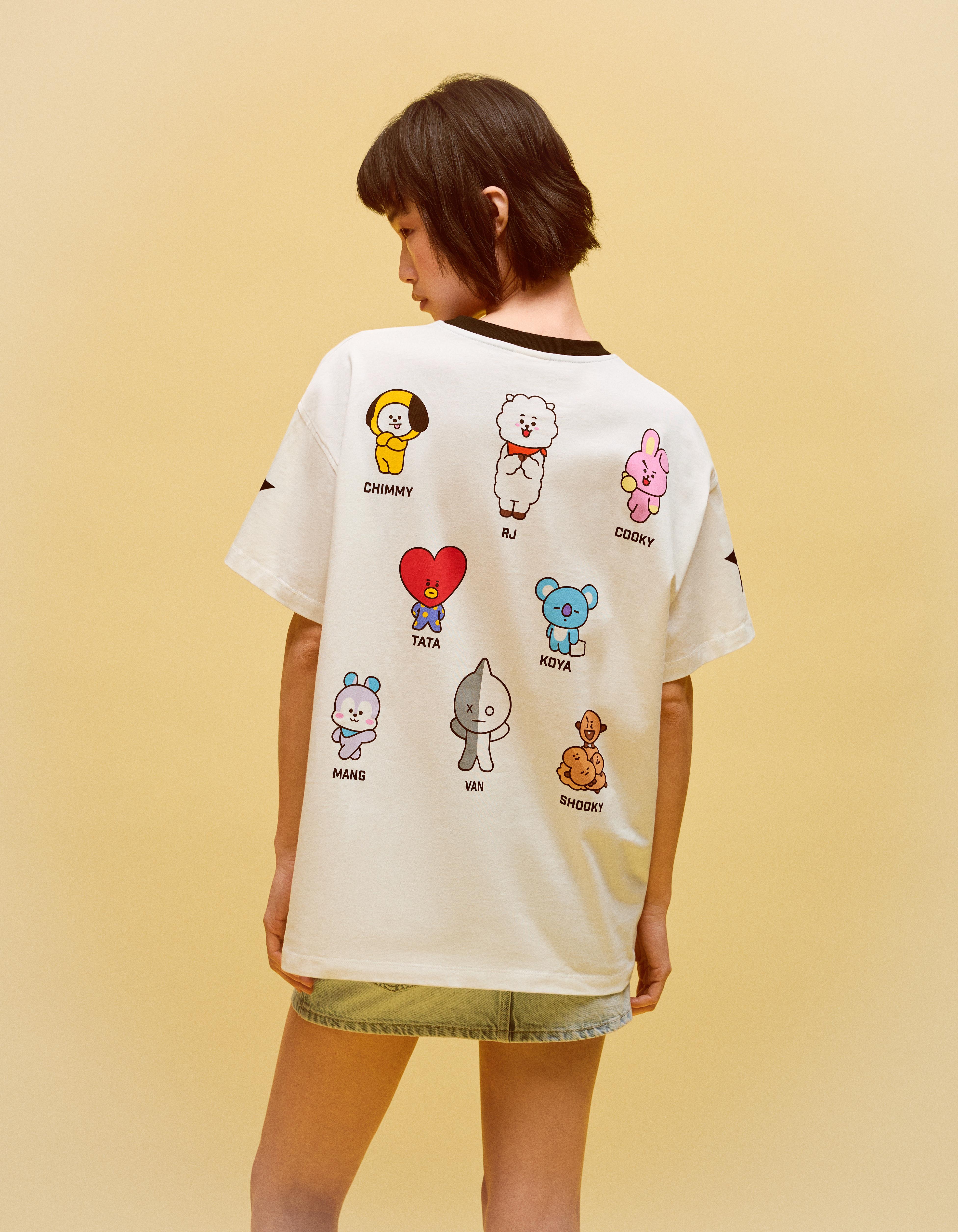 BT21 print oversize T-shirt — Off white
