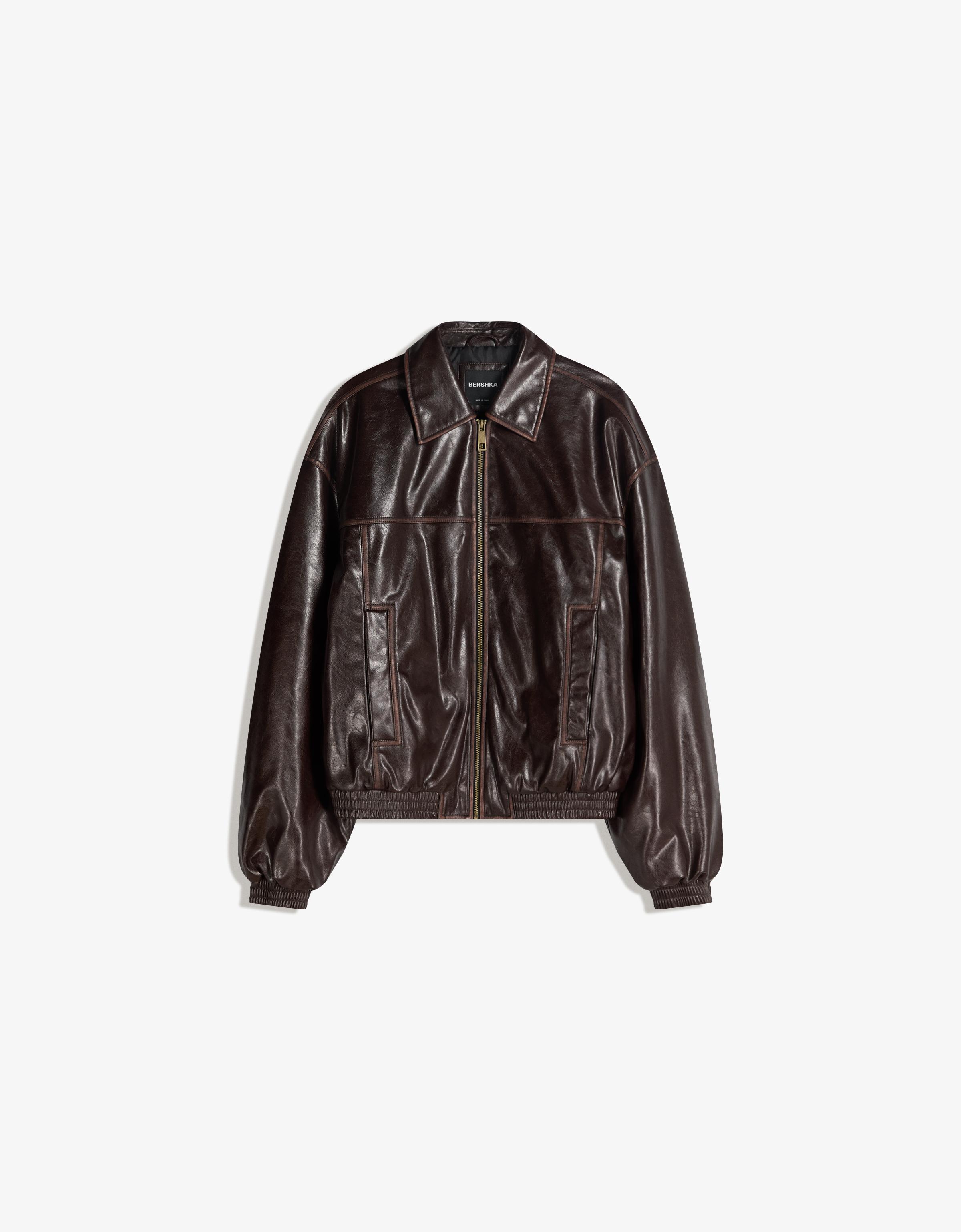 Suni deri ceket - Görsel 6