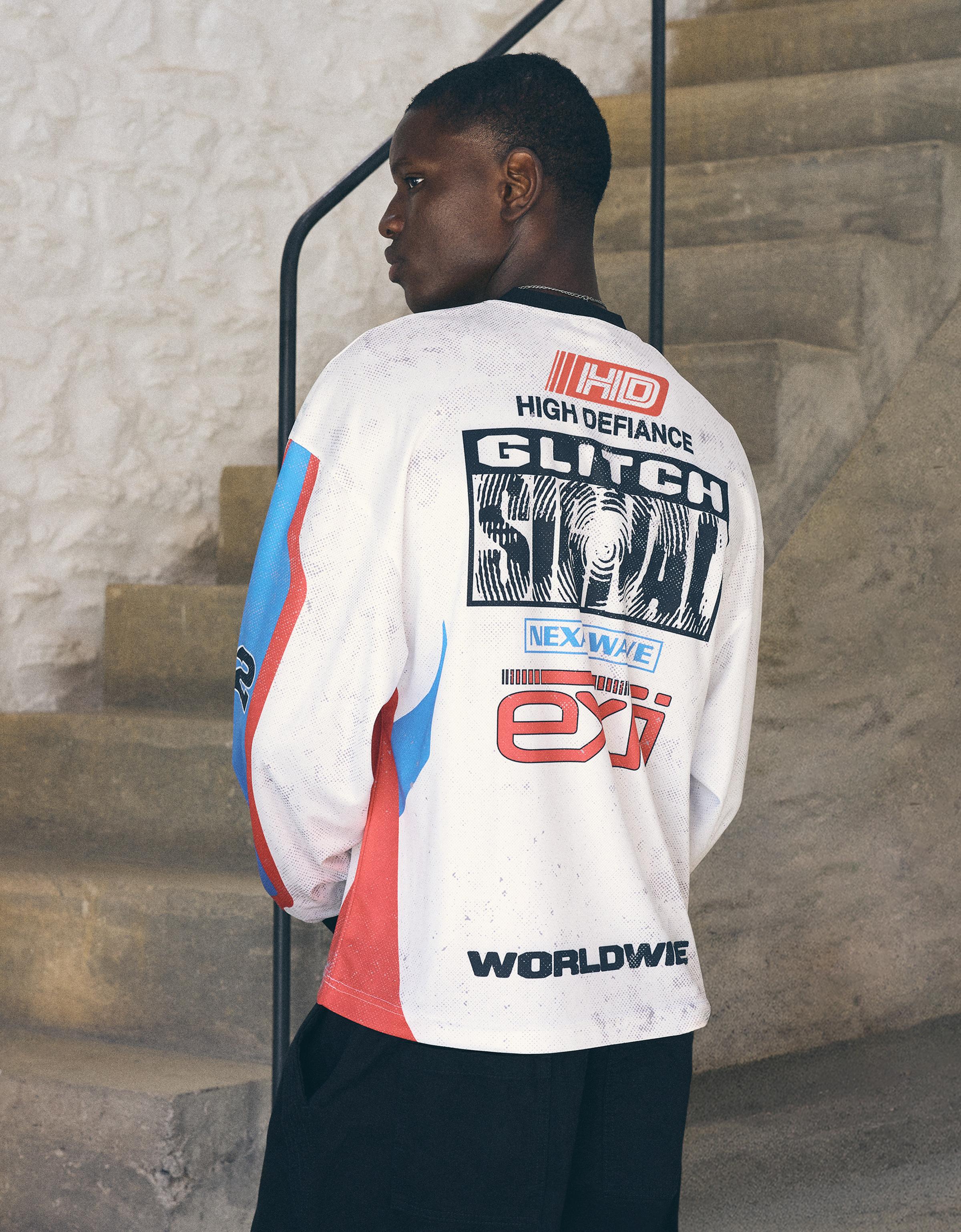 Technical print long-sleeve T-shirt — Off white