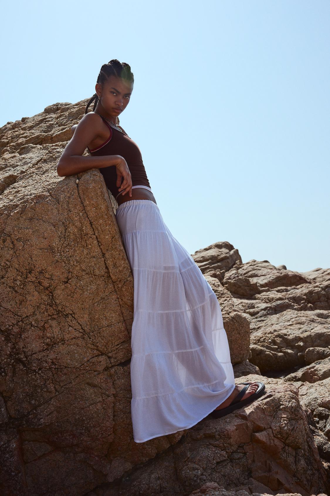 Rustic midi skirt