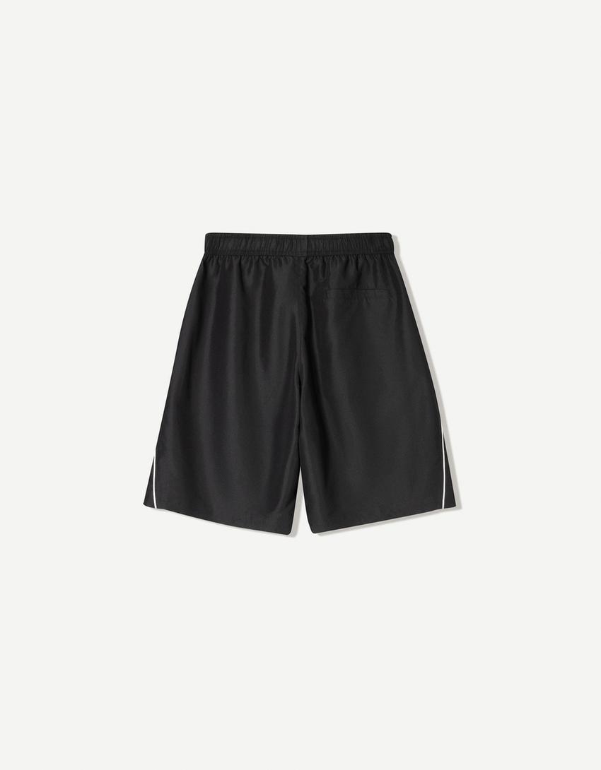 Jogger-bermudashorts aus Funktionsstoff-Schwarz-4