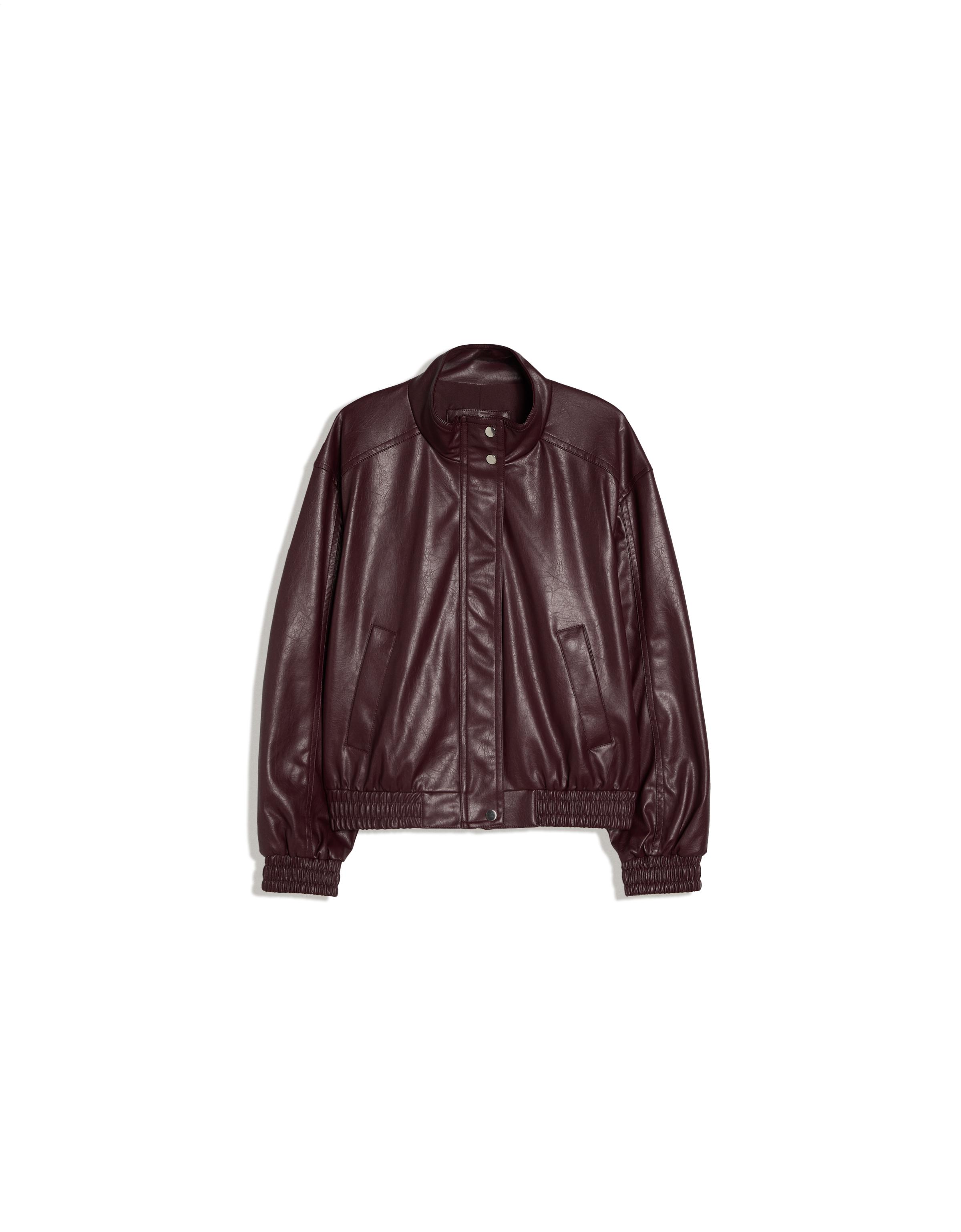 Leather effect jacket — Burgundy