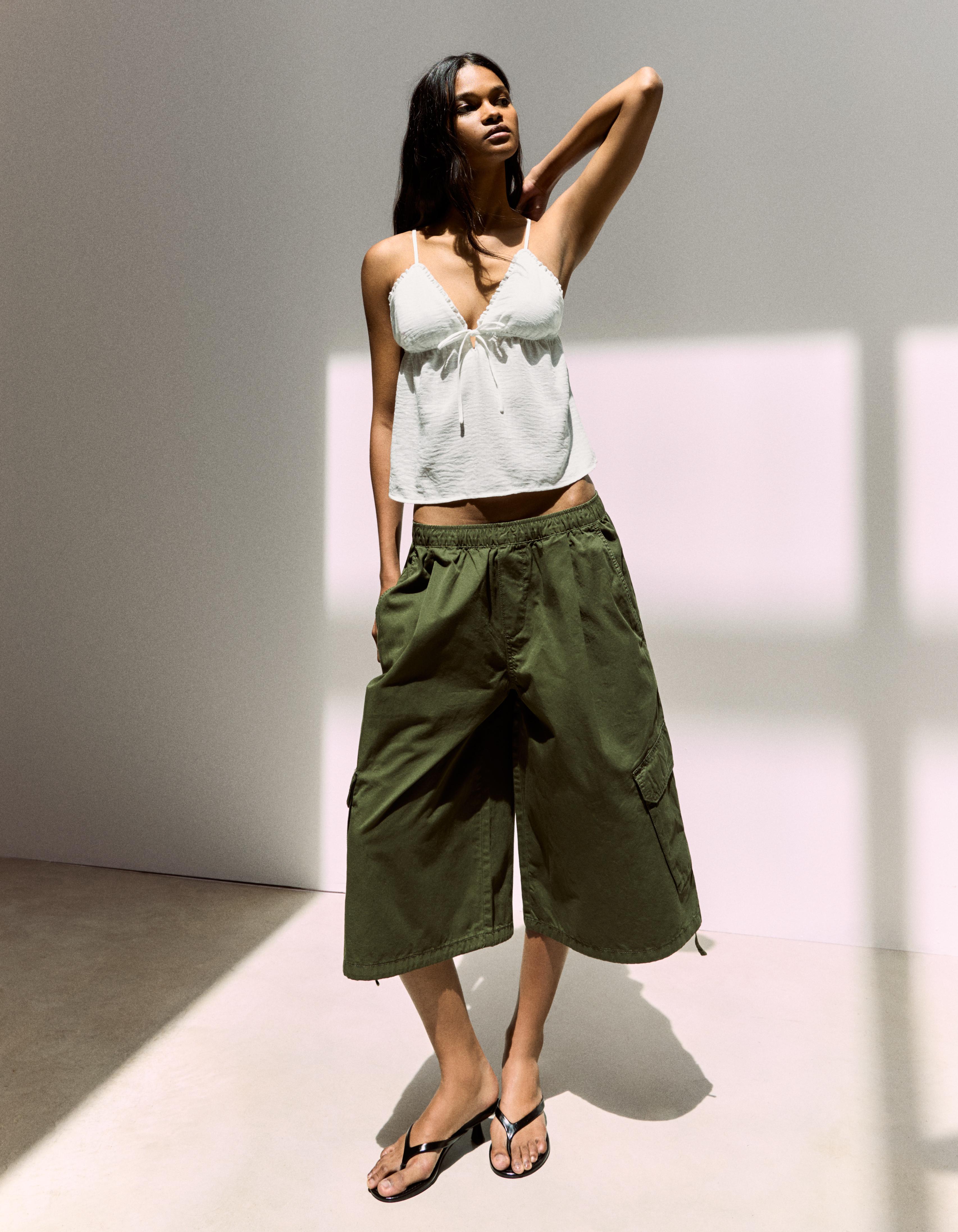 Bow detail strappy top — Off white