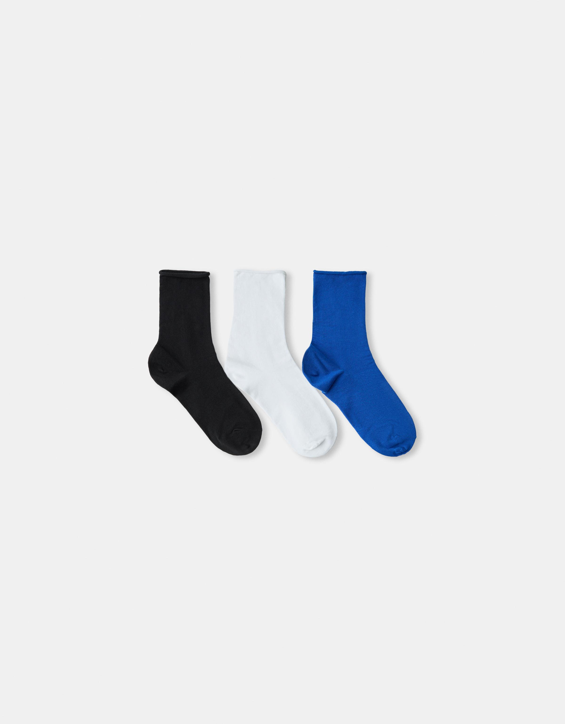 Bershka 3er-Pack Socken Damen Blau