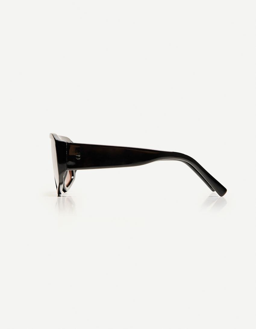 Occhiali da sole con montatura in acetato-Nero-2
