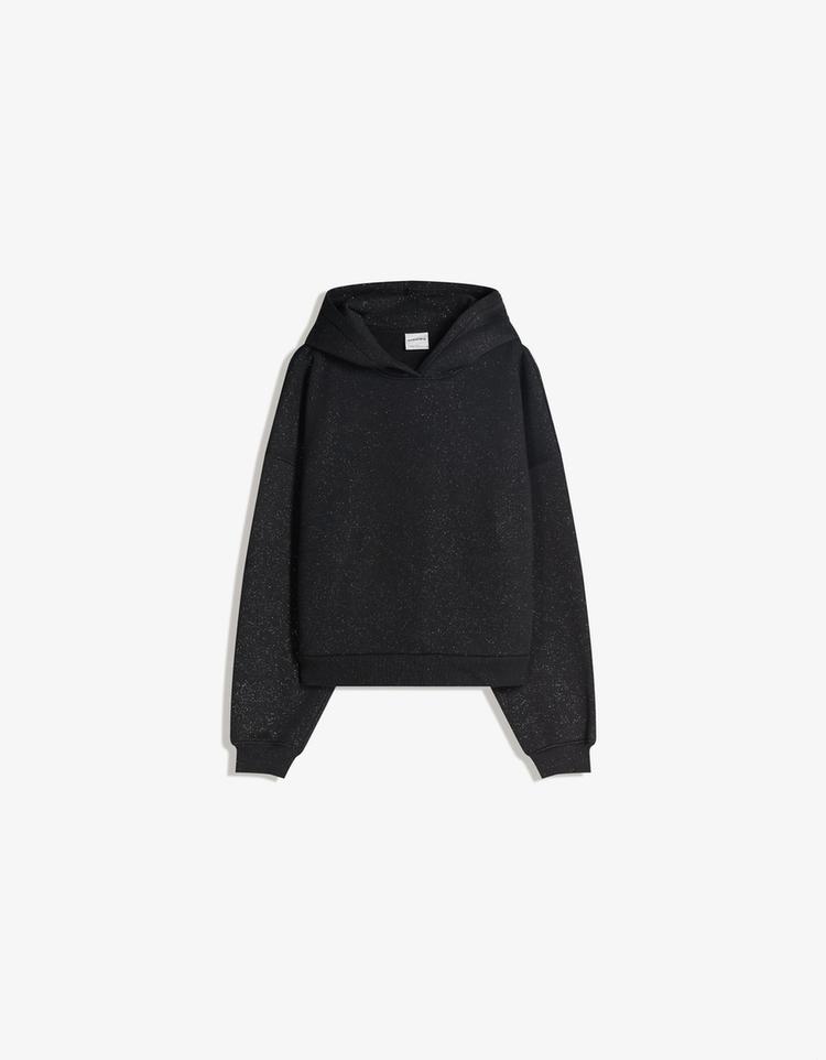 Glitter hood sweatshirt