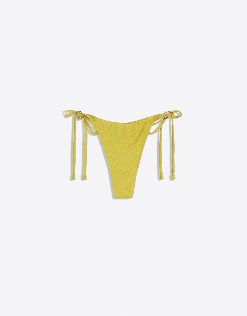 Brazilian briefs with tie-Lime