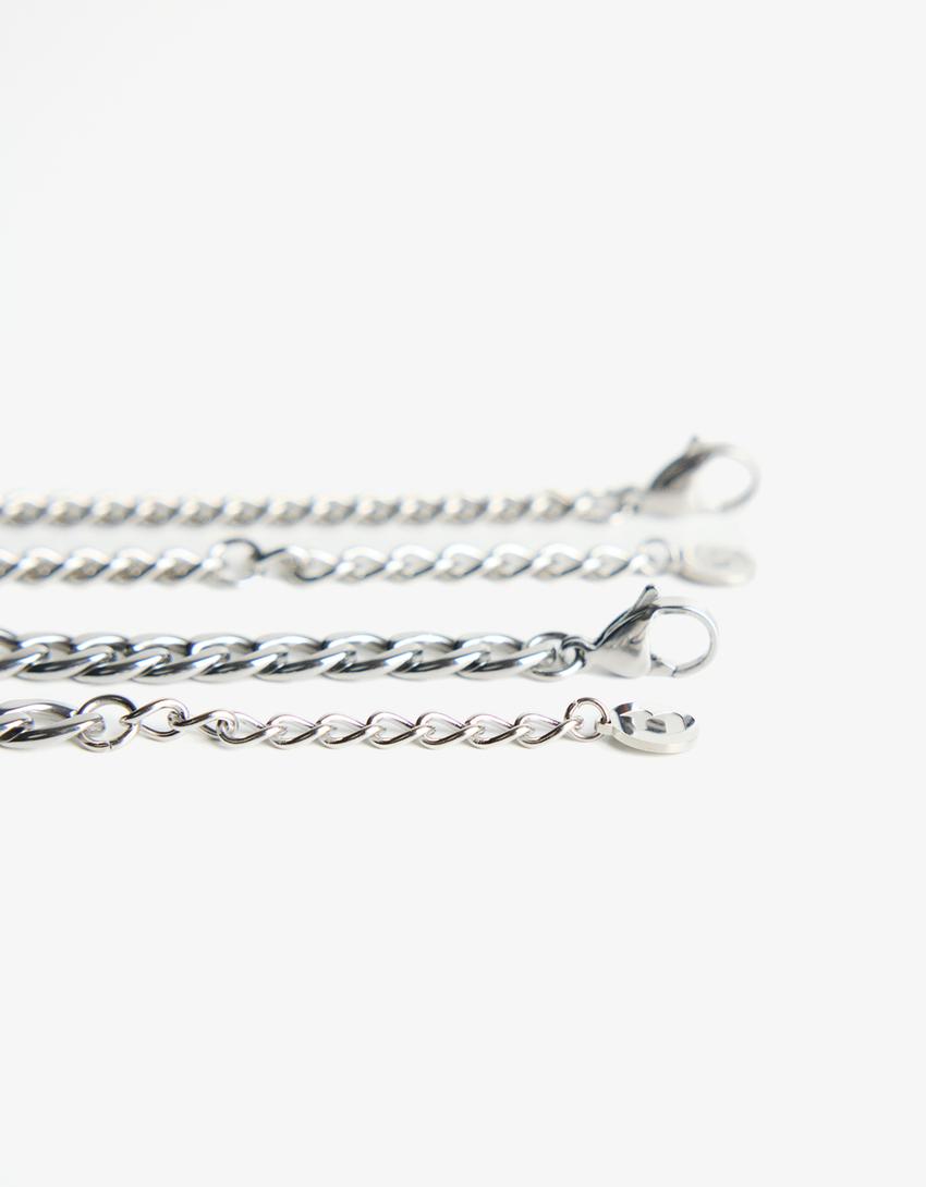 2-pack of steel bracelets-Silver
