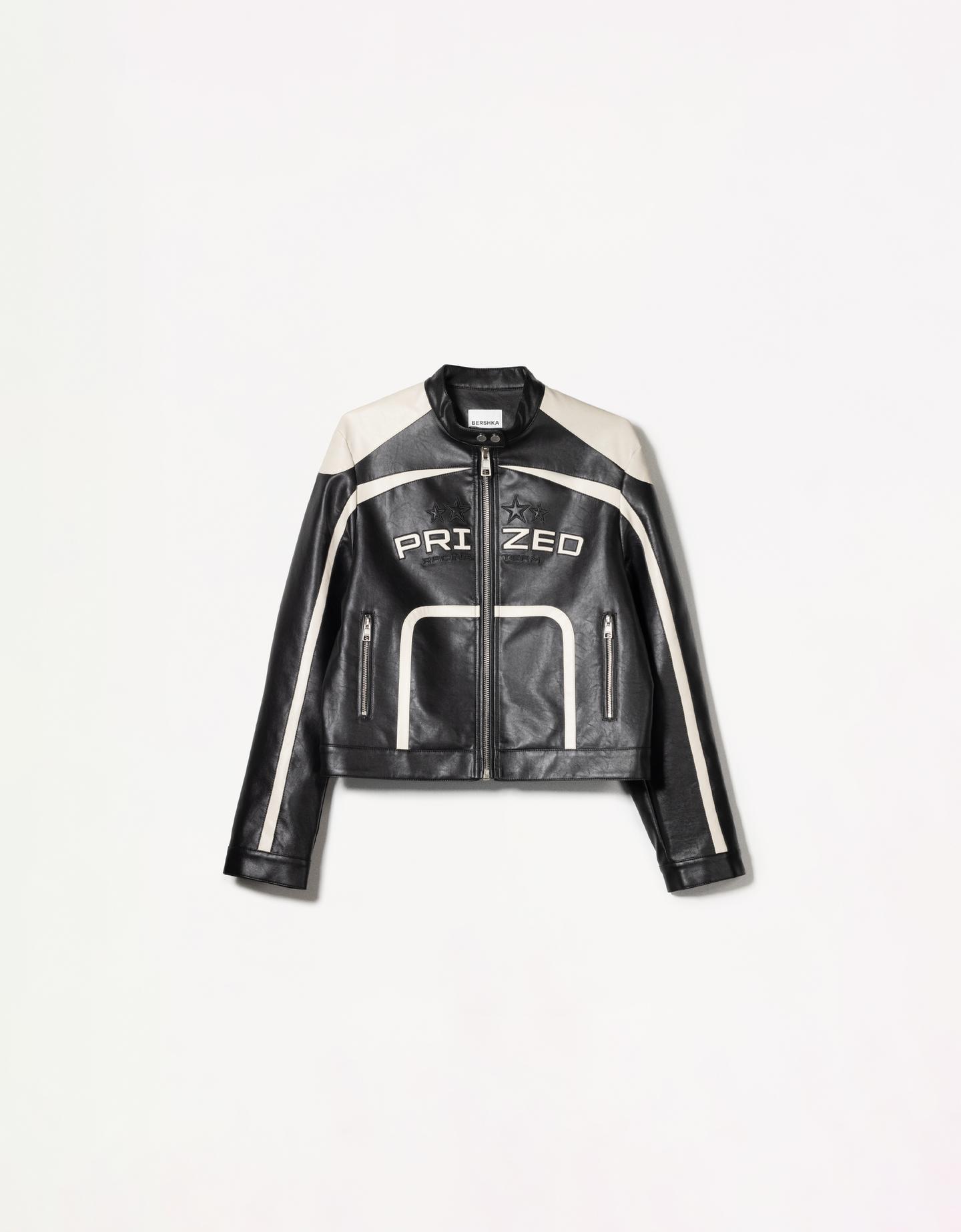 Bershka Kunstlederjacke Im Bikerlook Damen Xs Schwarz günstig online kaufen