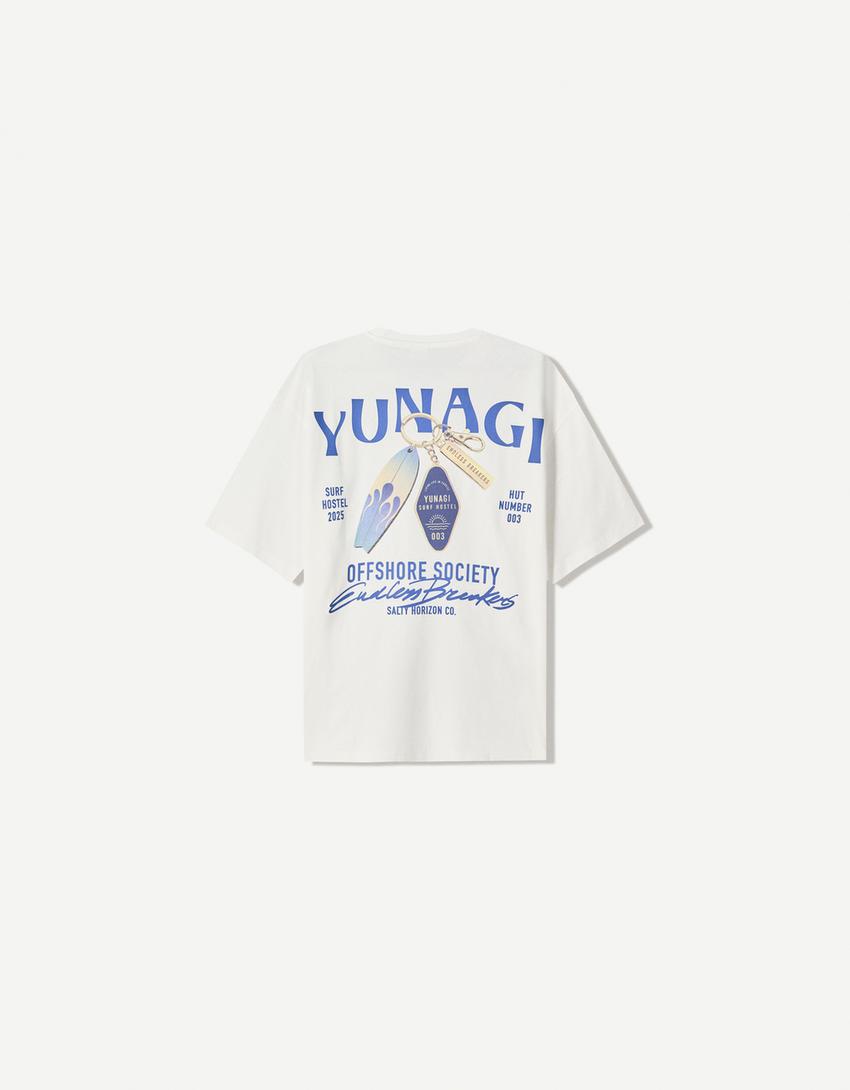 Short sleeve T-shirt with print-Off white-5
