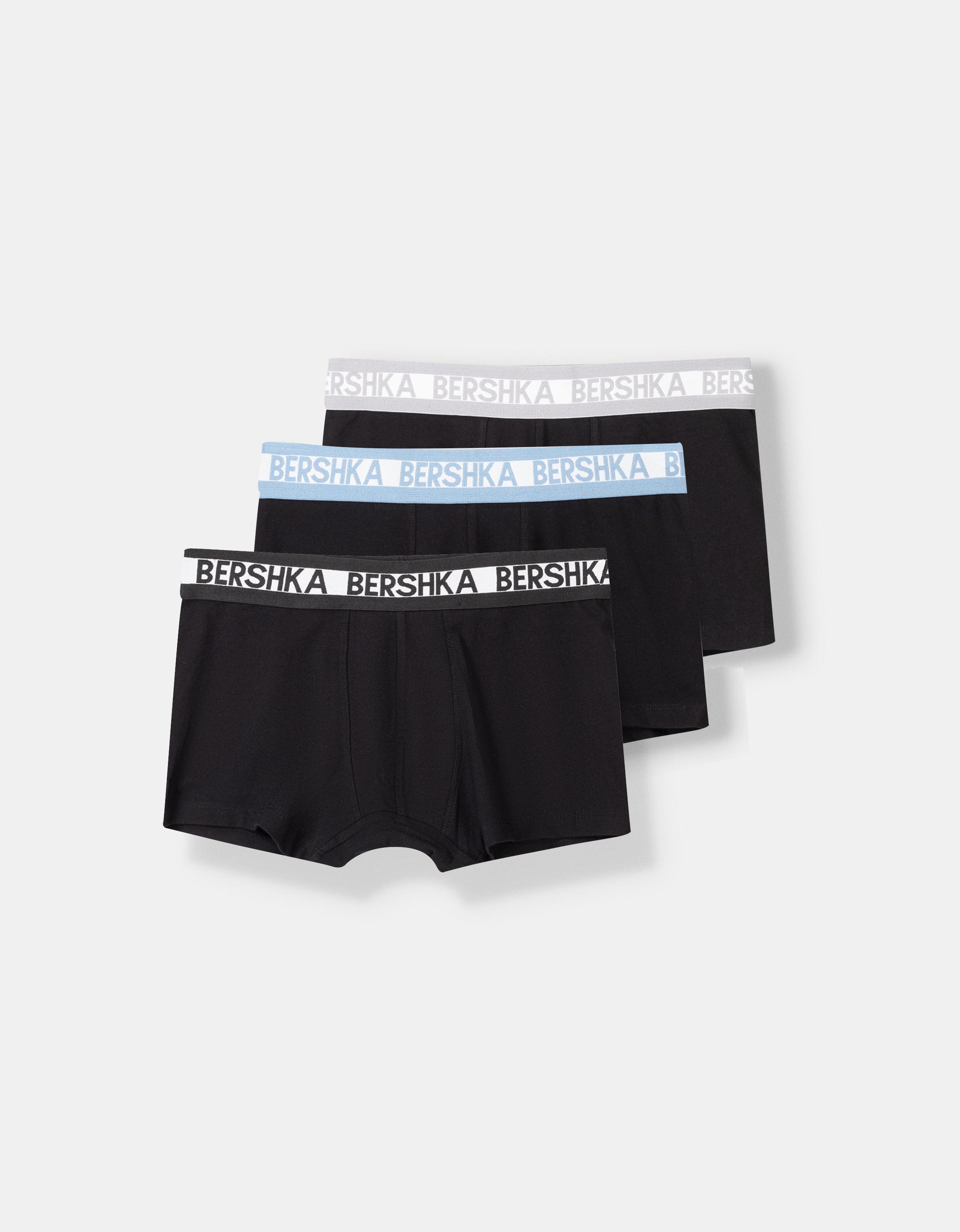 Bershka 3er-Pack Boxershorts Mit Breitem Bund Und Print Herren S Schwarz