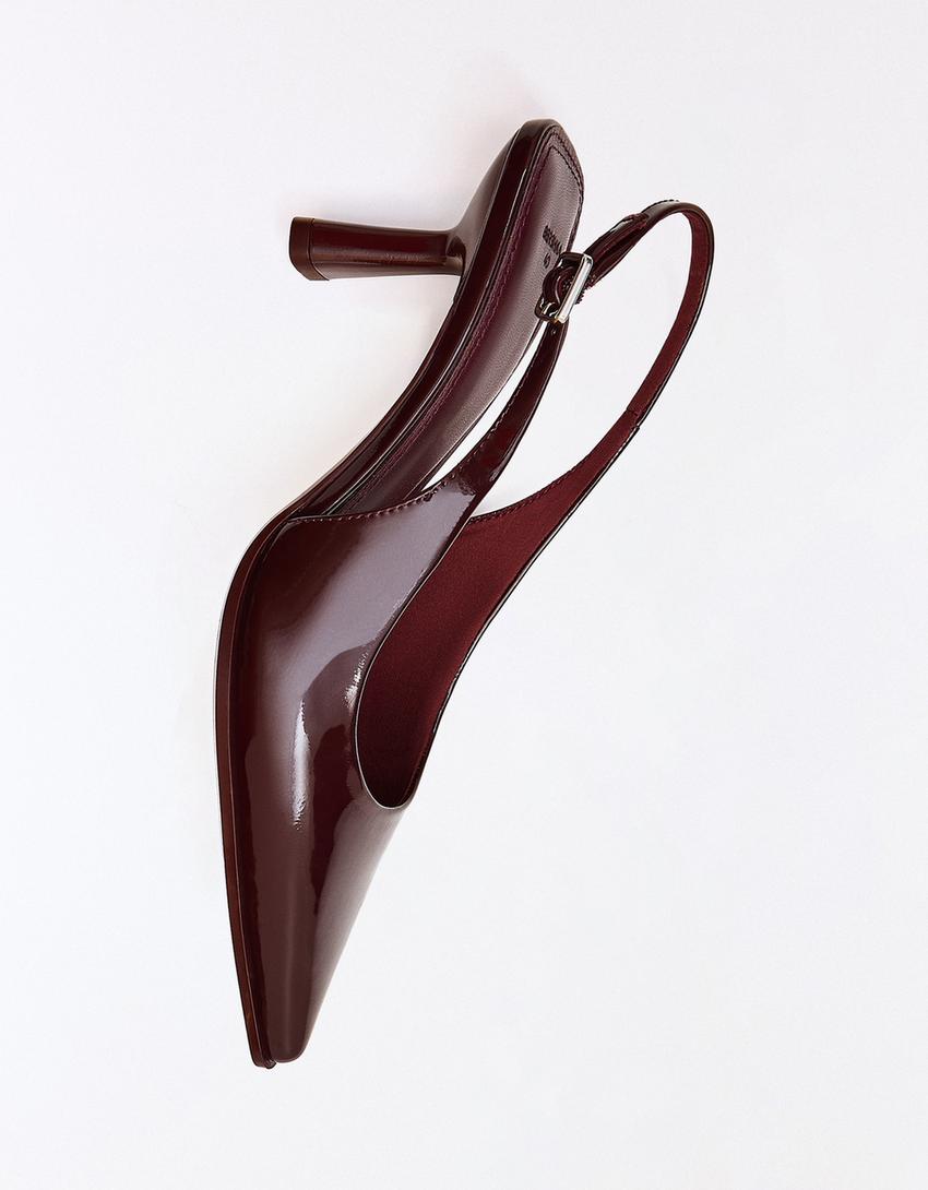 Slingbacks met kitten heel-Granaat