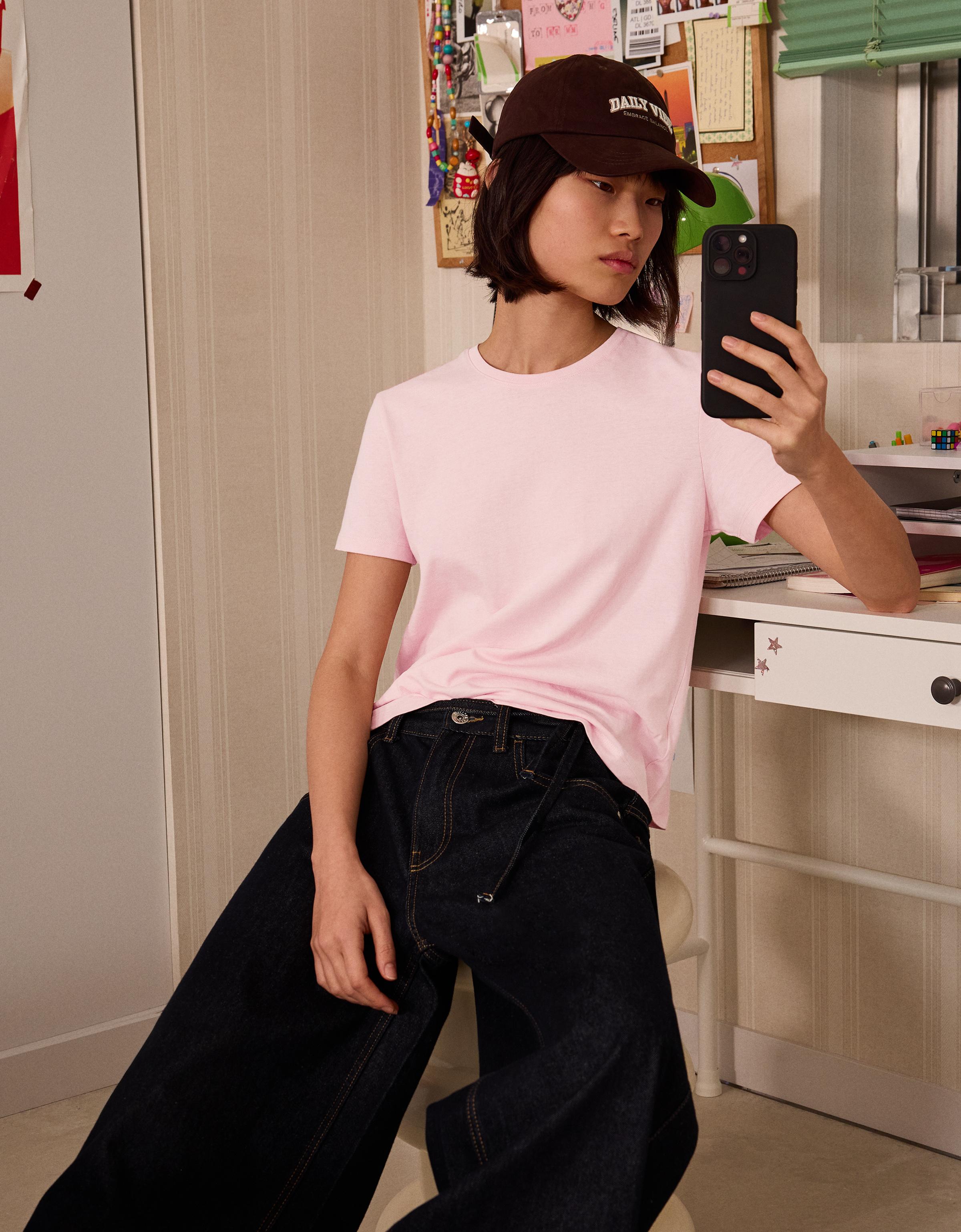 Basic short sleeve T-shirt — Pink