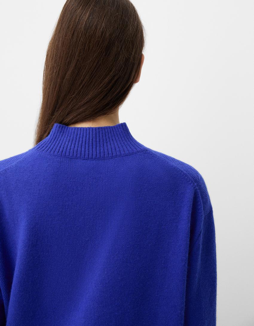 Rollkragenpullover-Blau-4